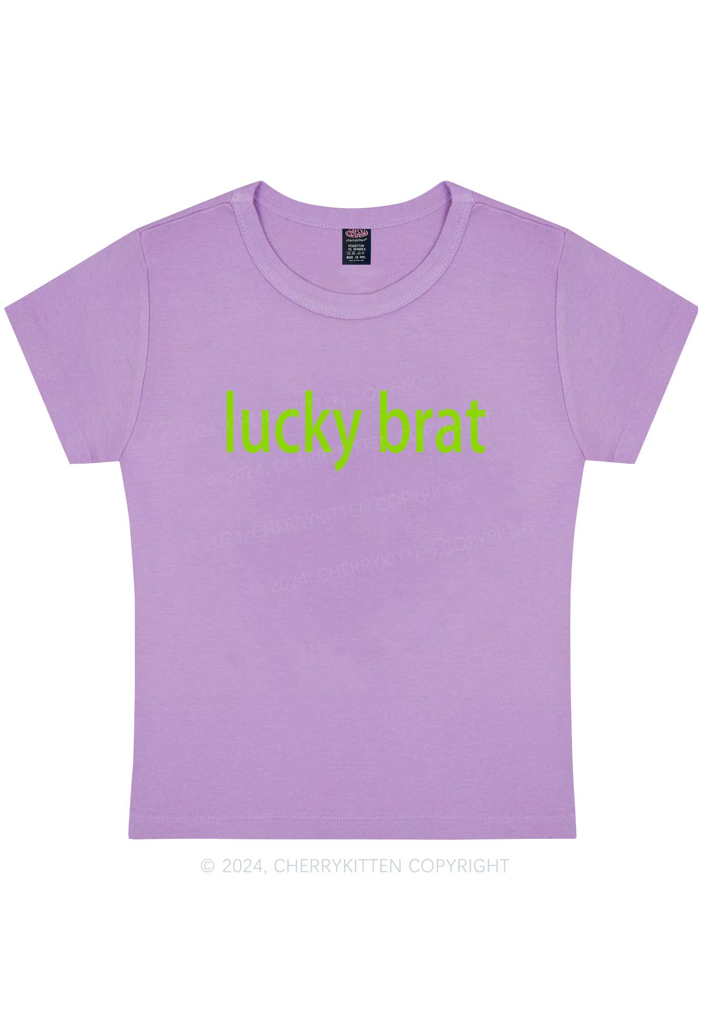 Lucky Brat St Patricks Y2K Baby Tee Cherrykitten - Image 8
