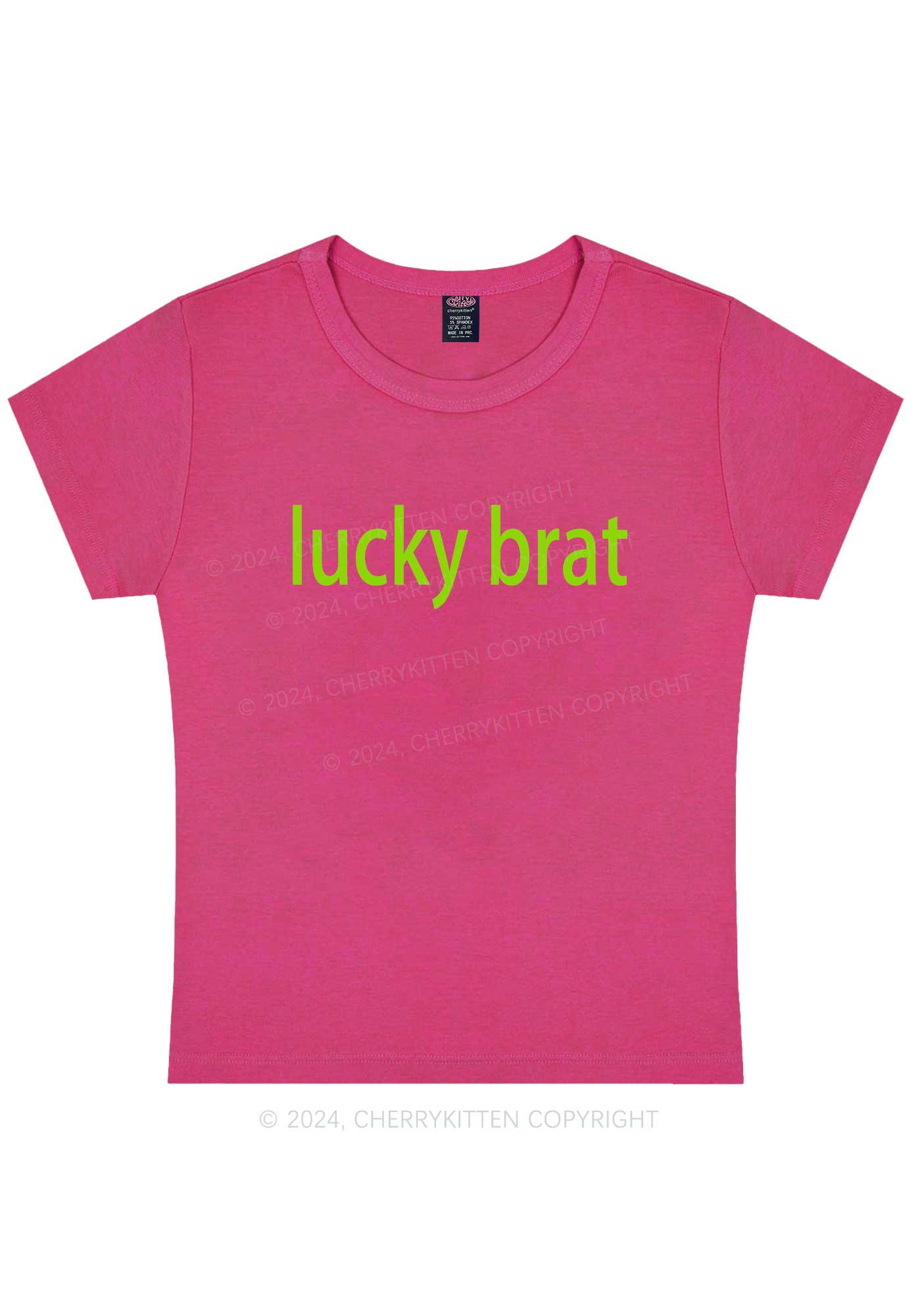 Lucky Brat St Patricks Y2K Baby Tee Cherrykitten - Image 9
