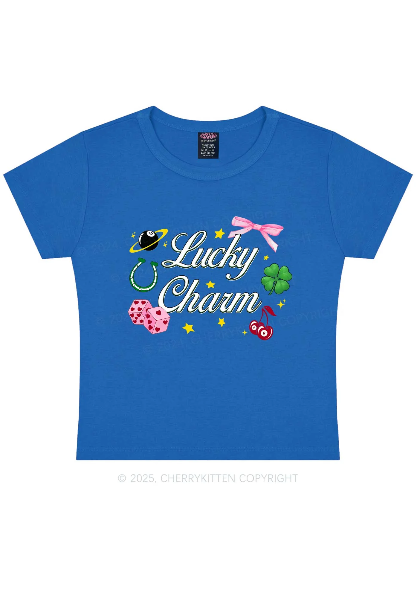 Lucky Charm St Patricks Y2K Baby Tee Cherrykitten - Image 10