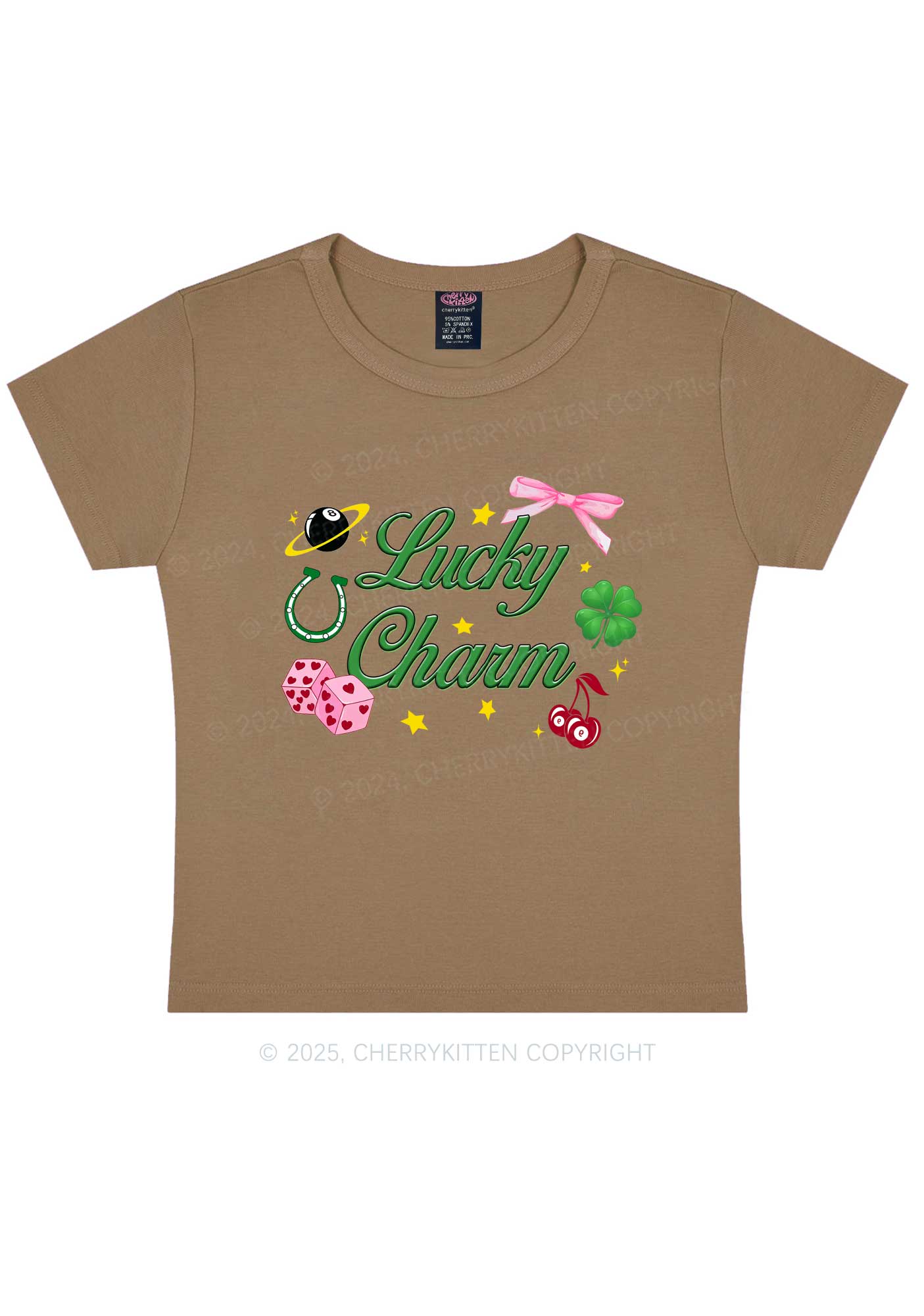 Lucky Charm St Patricks Y2K Baby Tee Cherrykitten - Image 11