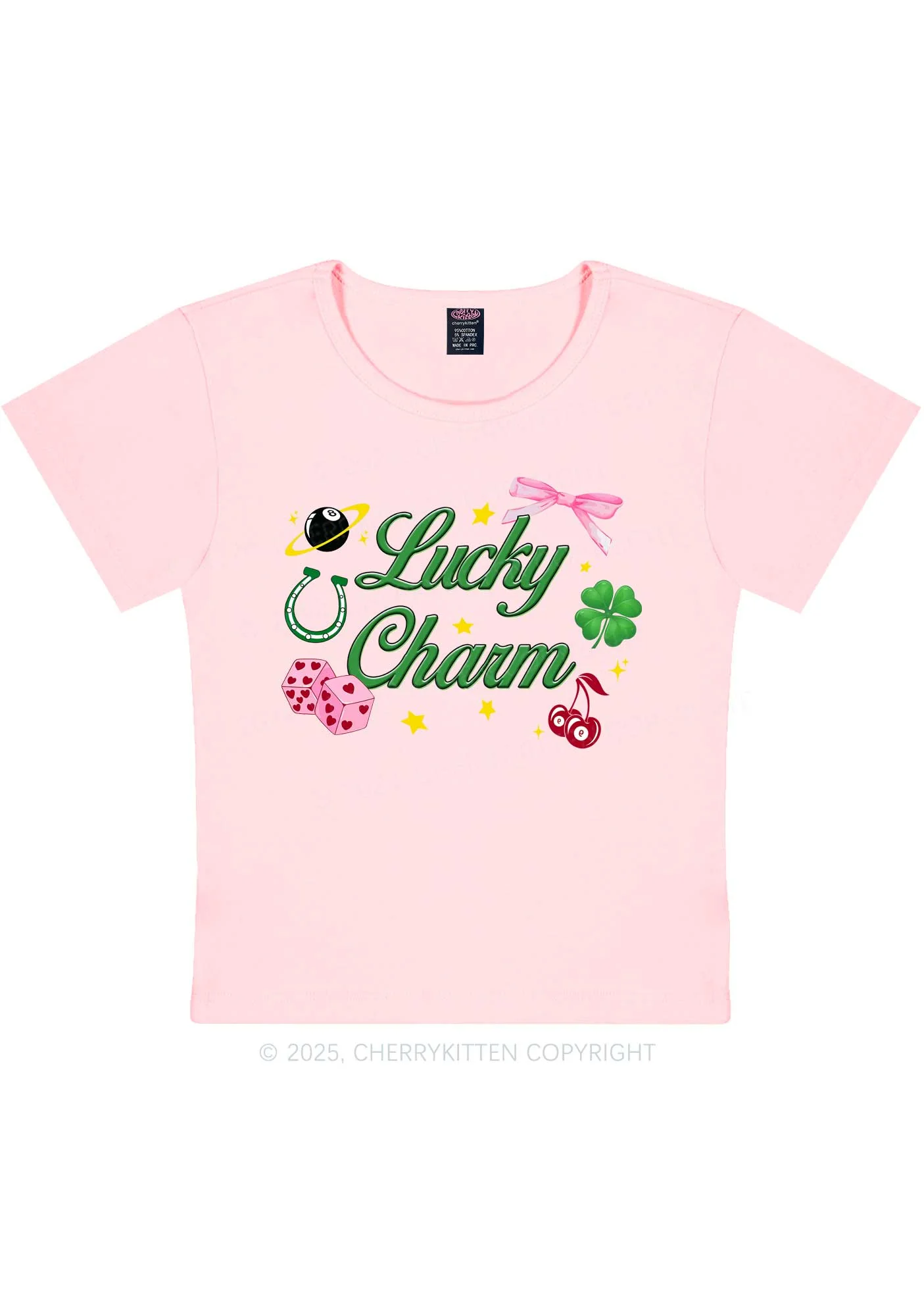 Lucky Charm St Patricks Y2K Baby Tee Cherrykitten - Image 6