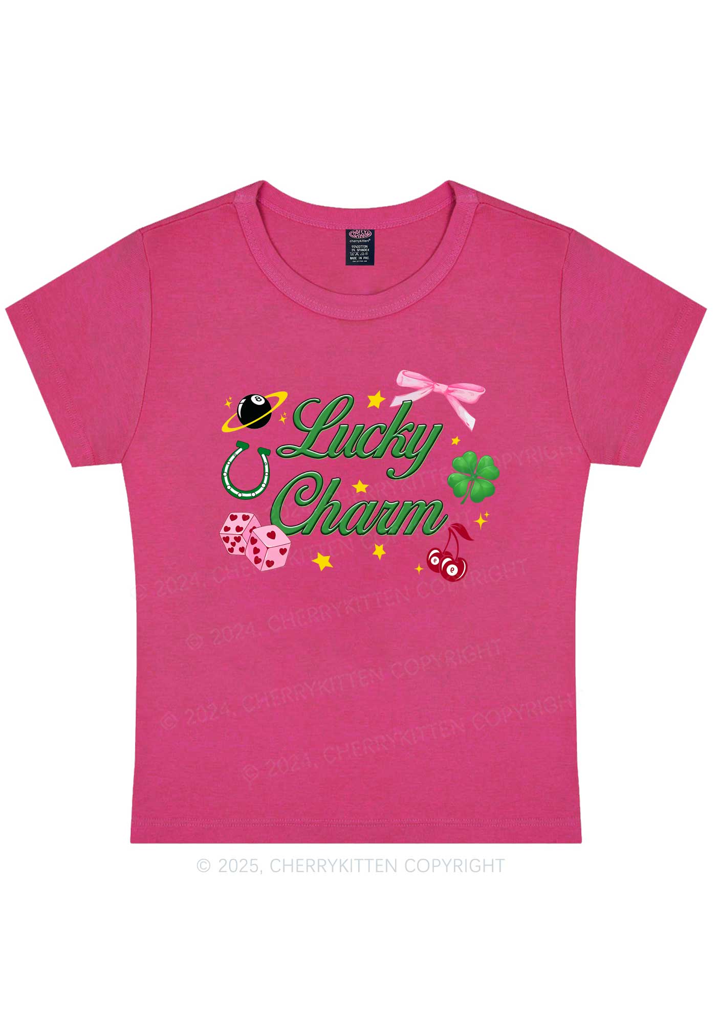 Lucky Charm St Patricks Y2K Baby Tee Cherrykitten - Image 8