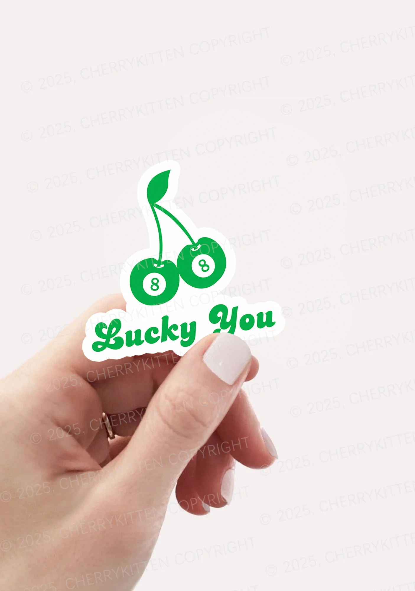 Lucky Eight St Patricks 1Pc Y2K Sticker Cherrykitten - Image 2