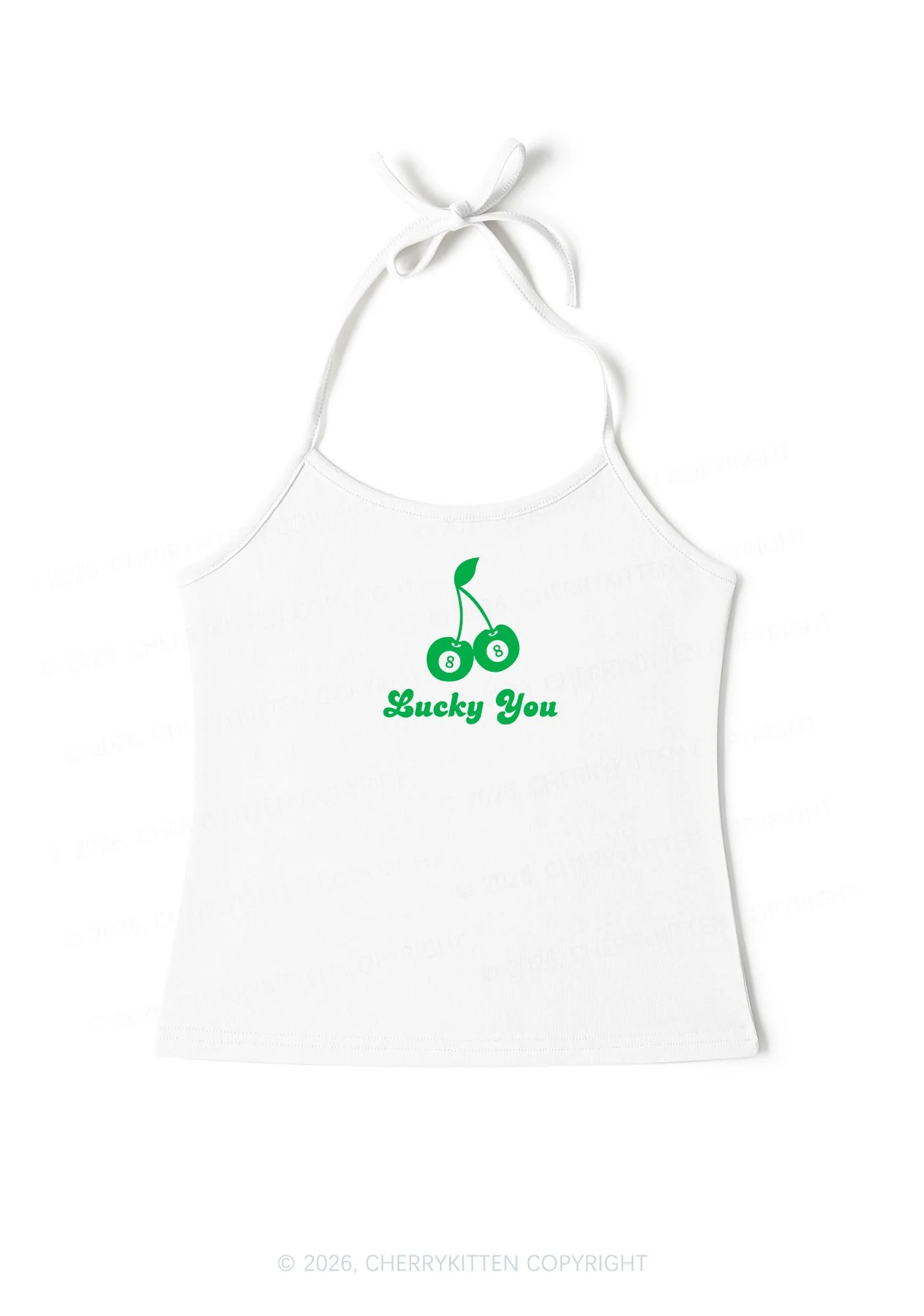 Lucky Eight St Patricks Y2K Halter Neck Cami Cherrykitten - Image 3
