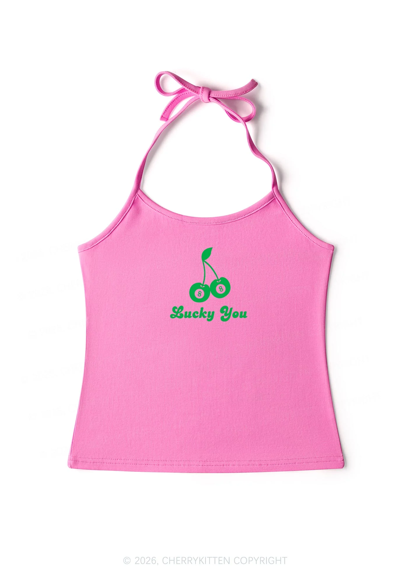 Lucky Eight St Patricks Y2K Halter Neck Cami Cherrykitten - Image 4