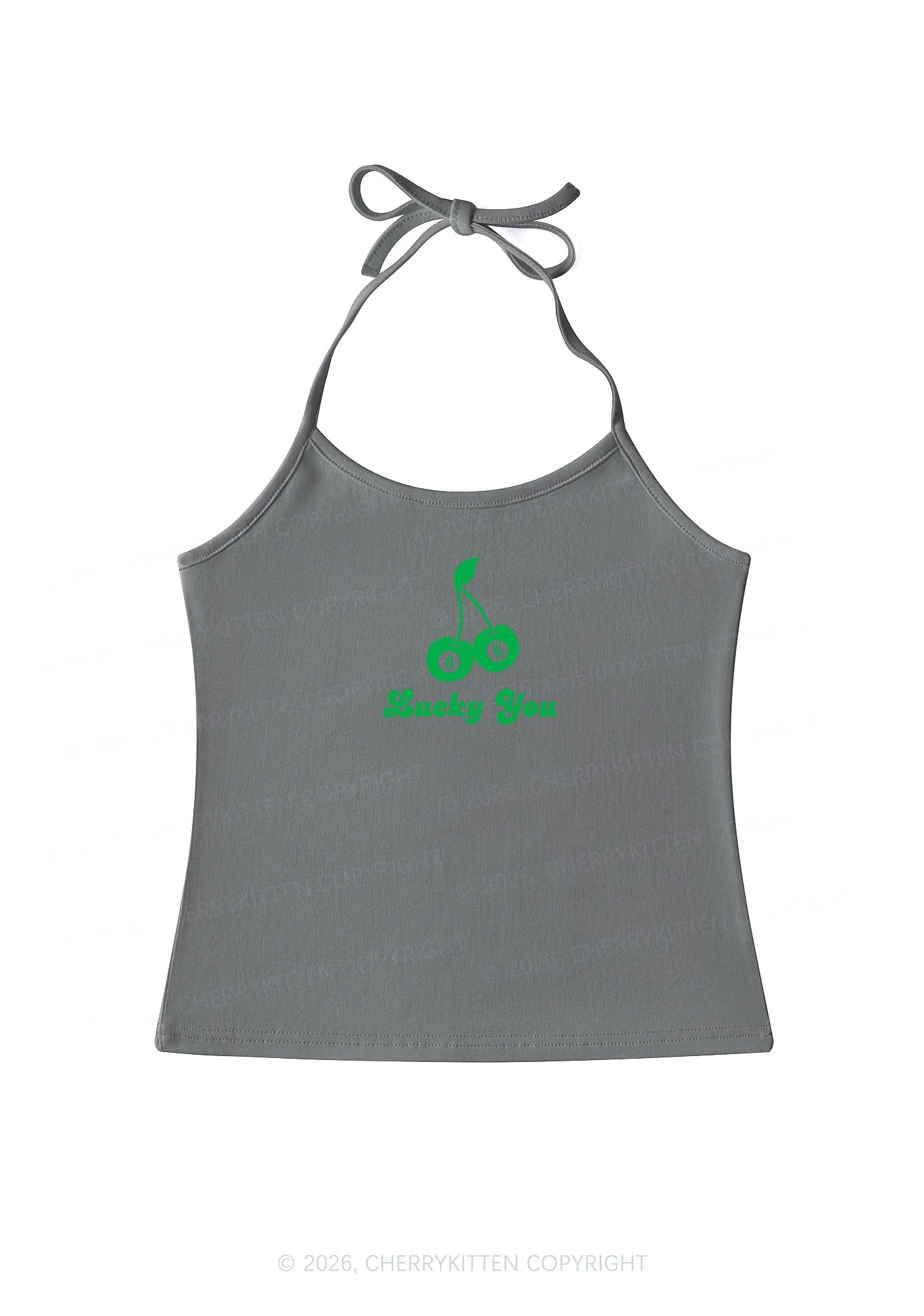 Lucky Eight St Patricks Y2K Halter Neck Cami Cherrykitten - Image 8