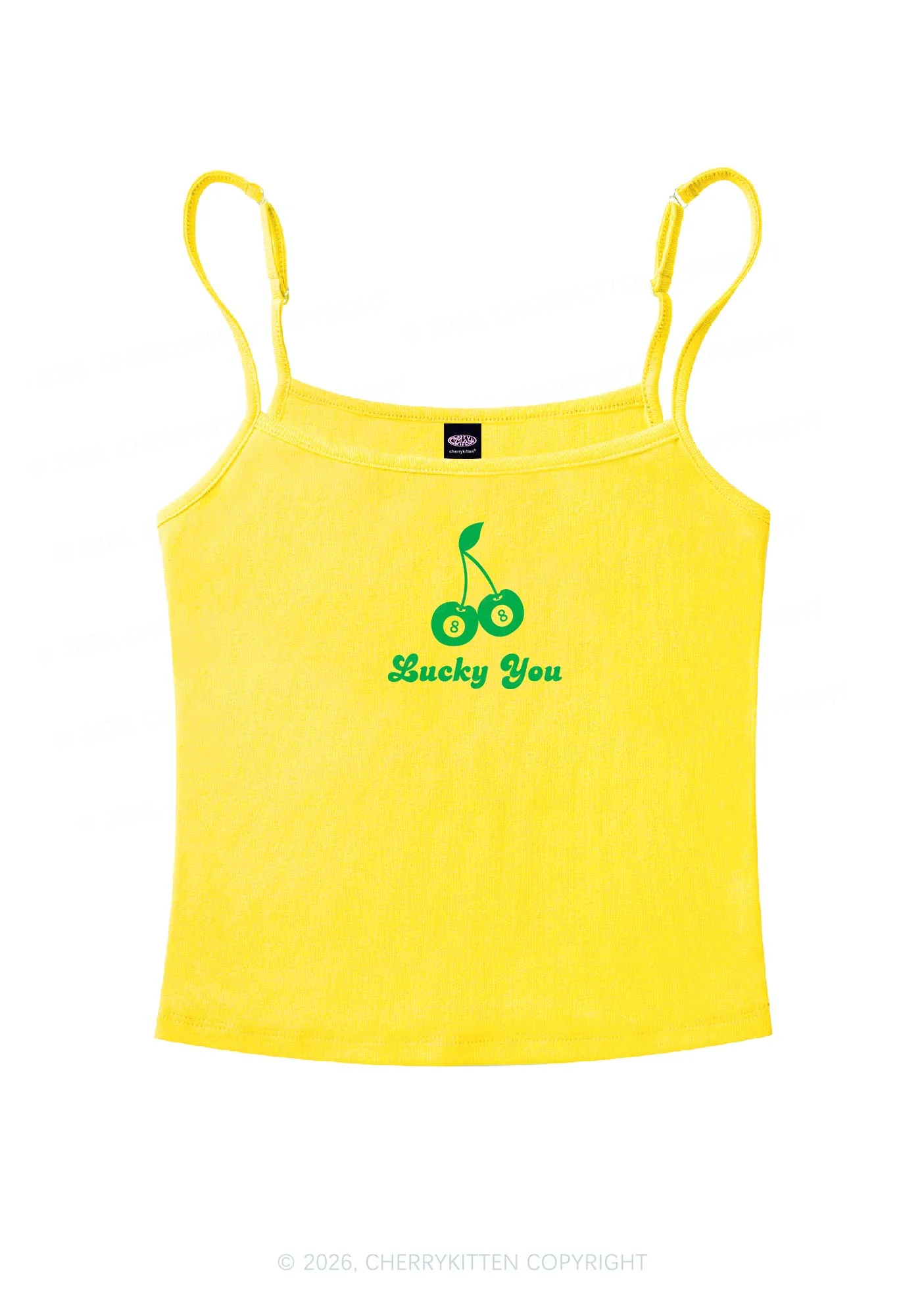 Lucky Eight St Patricks Y2K Spaghetti Strap Cami Cherrykitten - Image 4