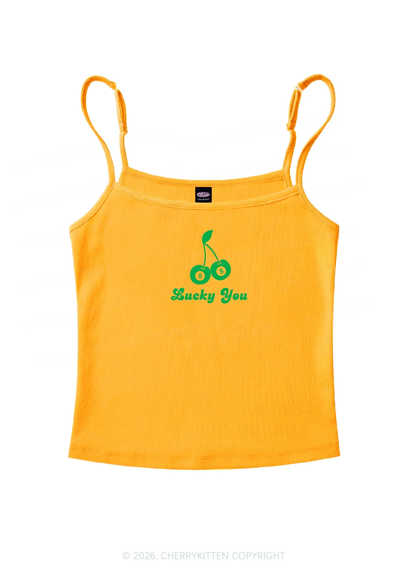 Lucky Eight St Patricks Y2K Spaghetti Strap Cami Cherrykitten - Image 6