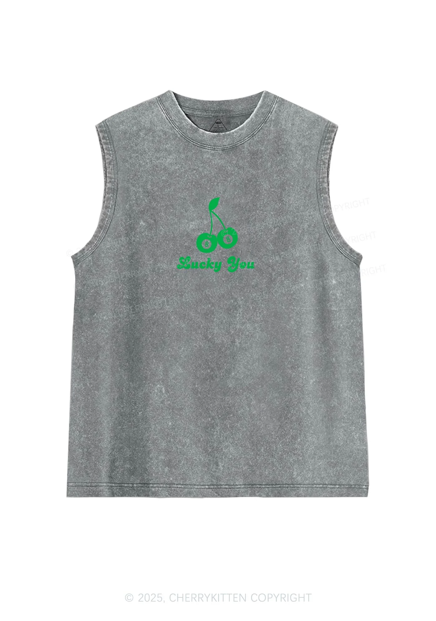 Lucky Eight St Patricks Y2K Washed Tank Cherrykitten - Image 5