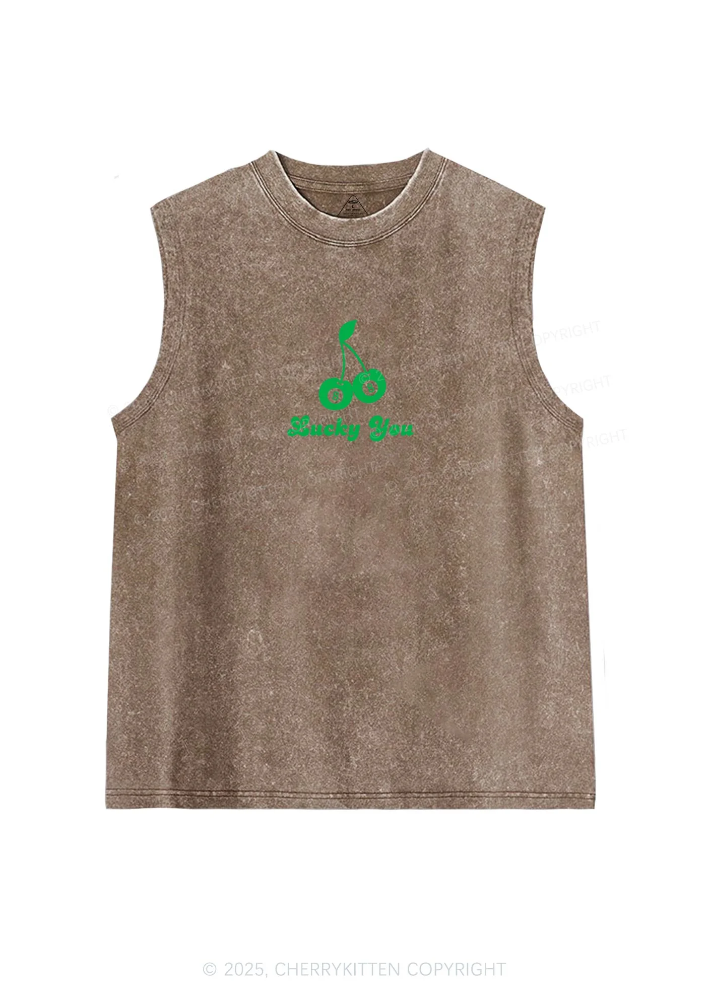 Lucky Eight St Patricks Y2K Washed Tank Cherrykitten - Image 6
