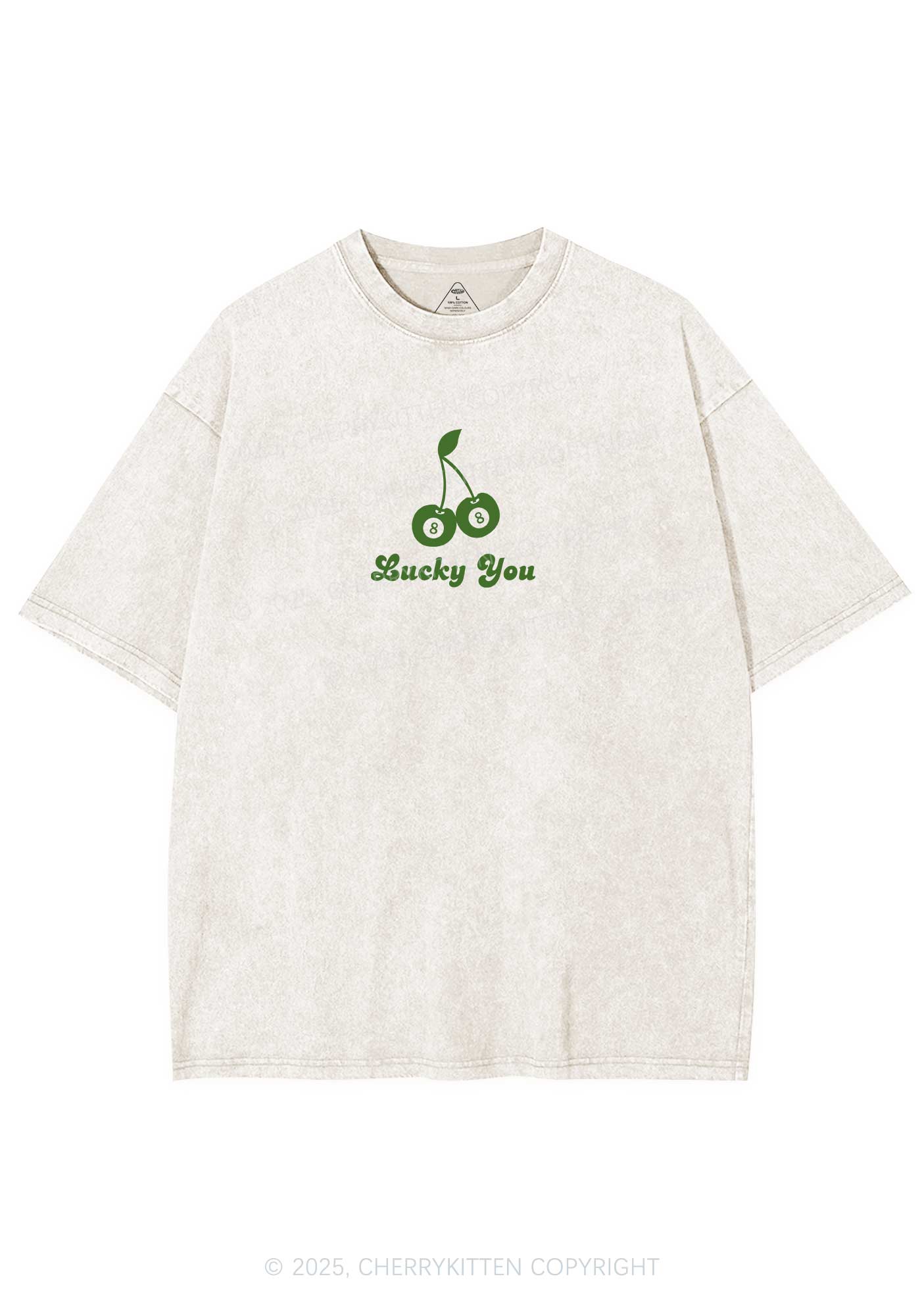 Lucky Eight St Patricks Y2K Washed Tee Cherrykitten - Image 4