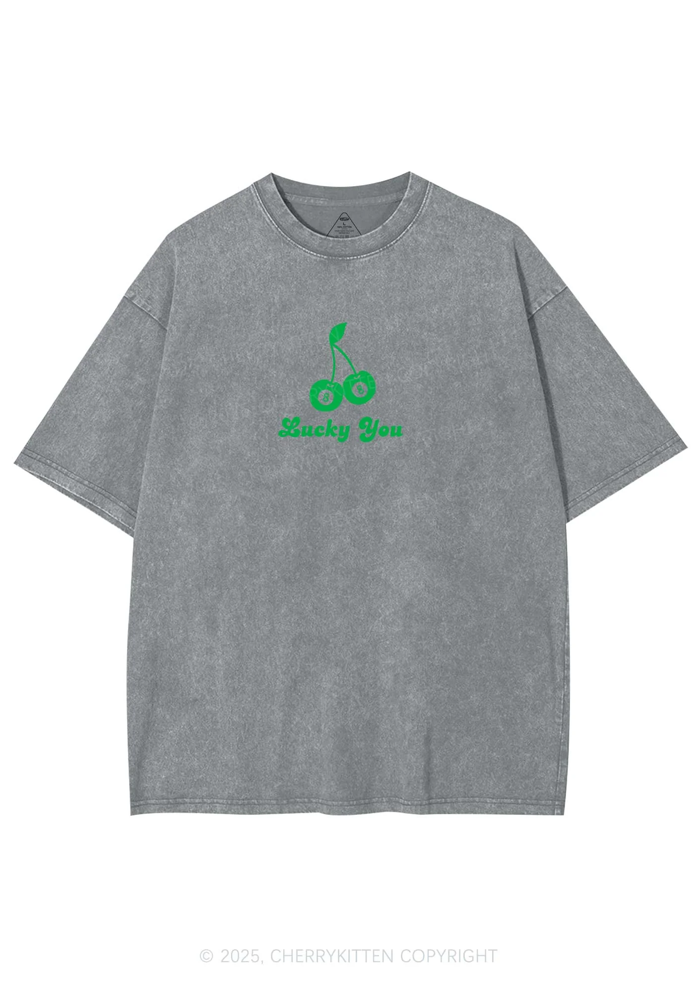 Lucky Eight St Patricks Y2K Washed Tee Cherrykitten - Image 7