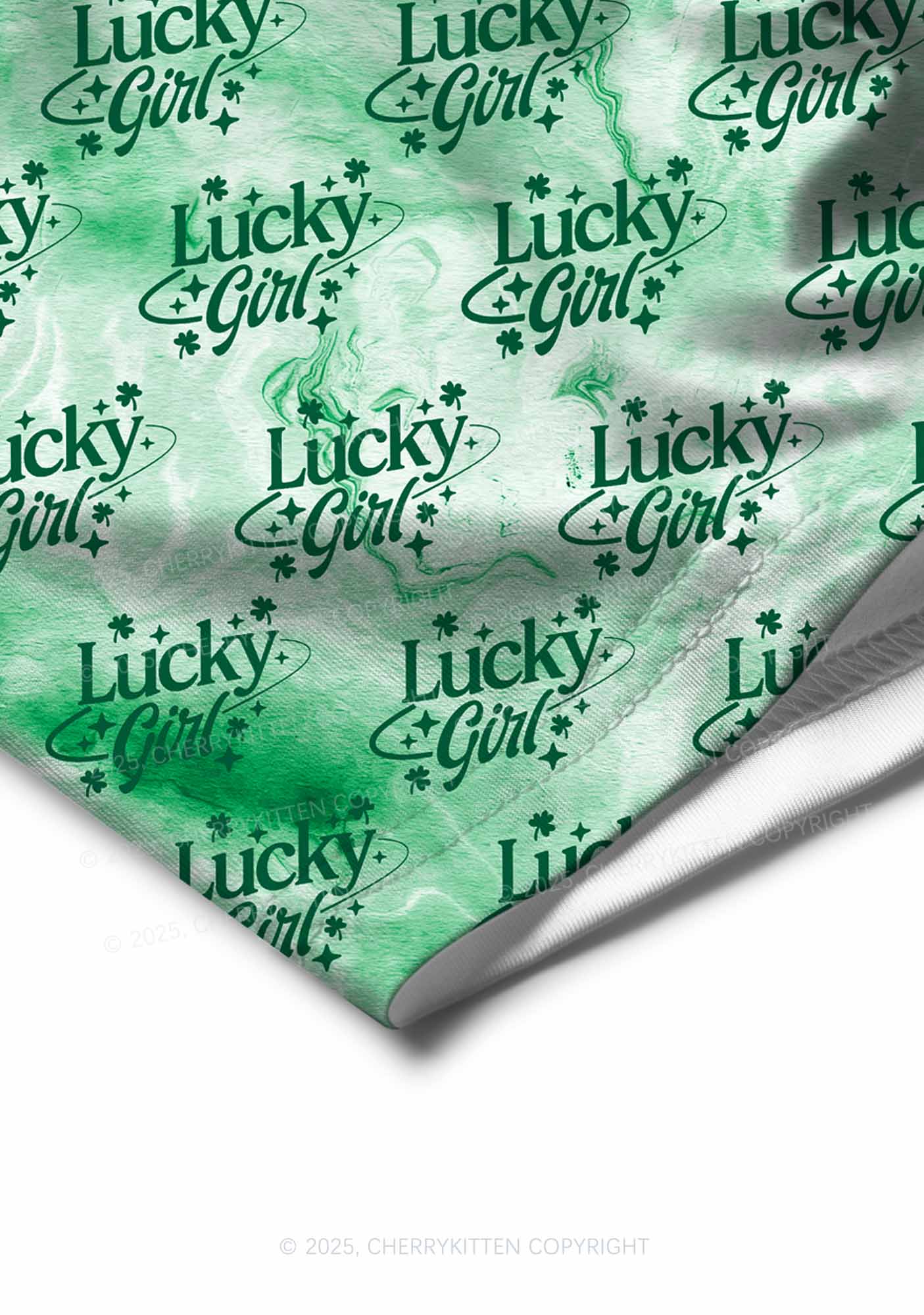 Lucky Girl Green Clover St Patricks Y2K Print Men Boxer Briefs Cherrykitten - Image 4