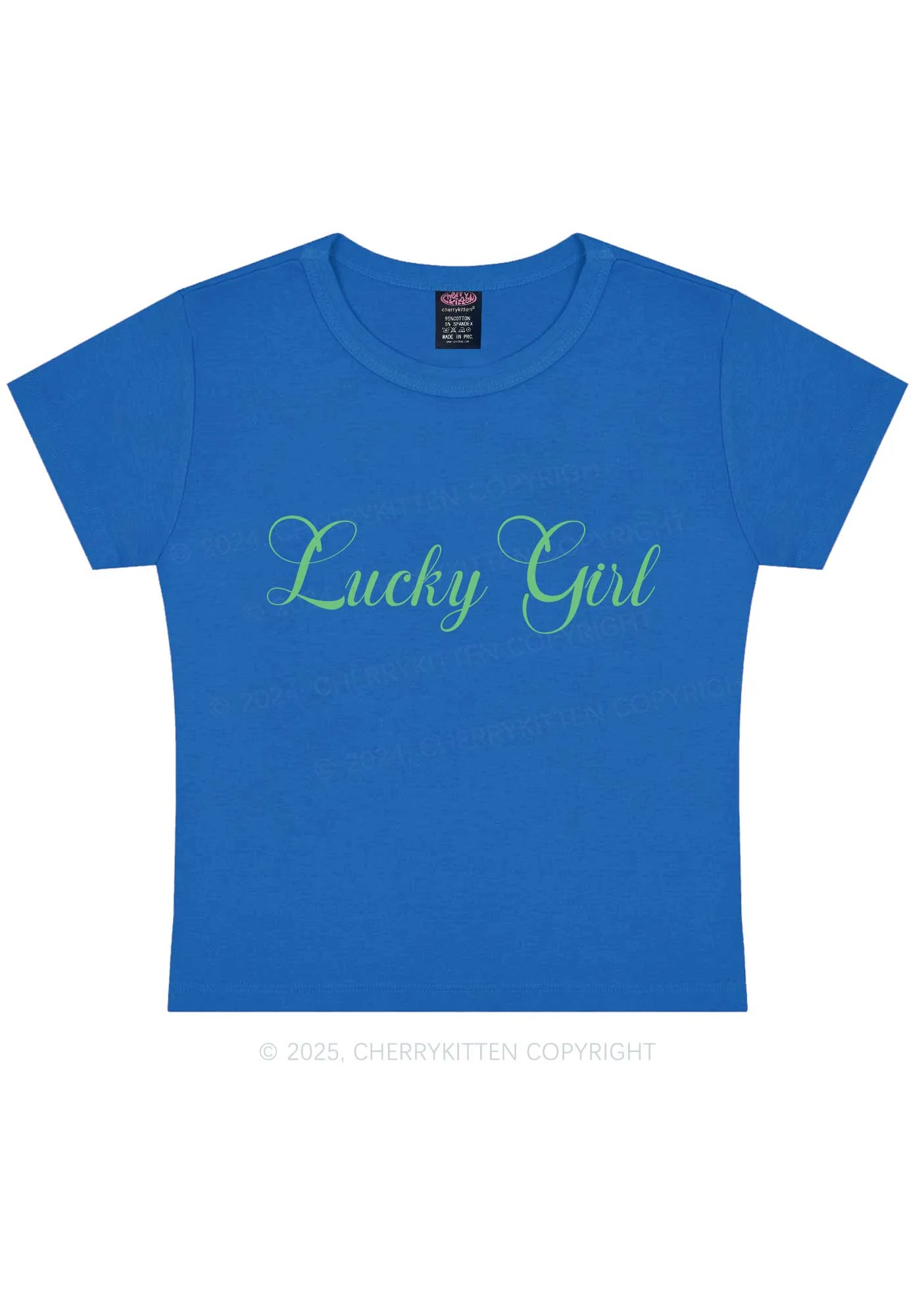 Lucky Girl St Patricks Y2K Baby Tee Cherrykitten - Image 10