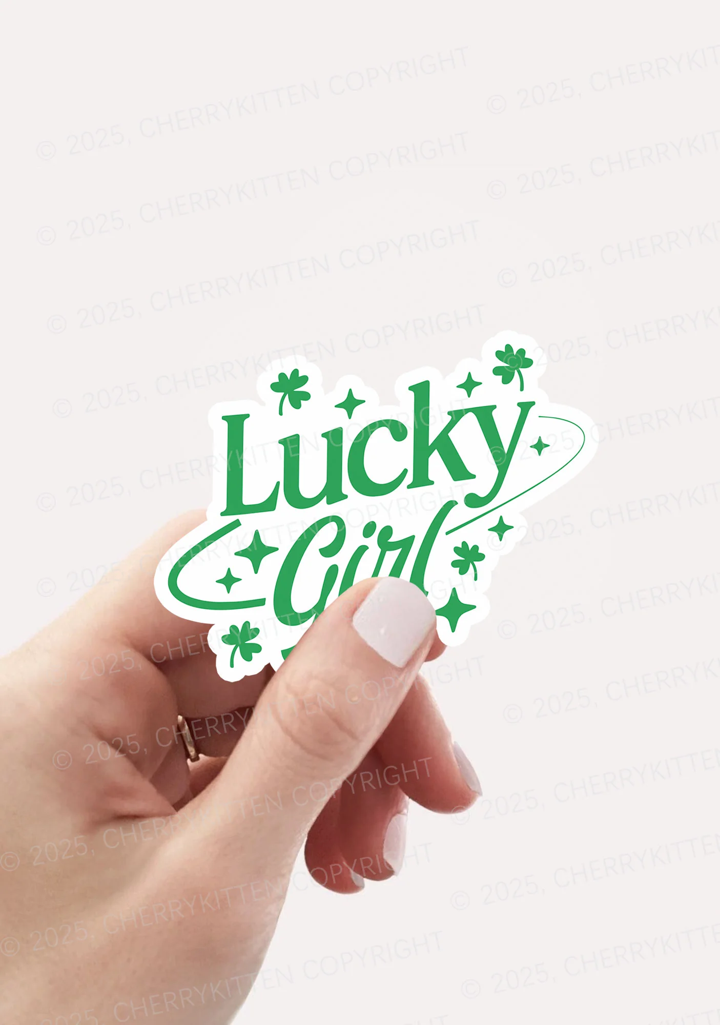 Lucky Girl Star St Patricks 1Pc Y2K Sticker Cherrykitten - Image 2