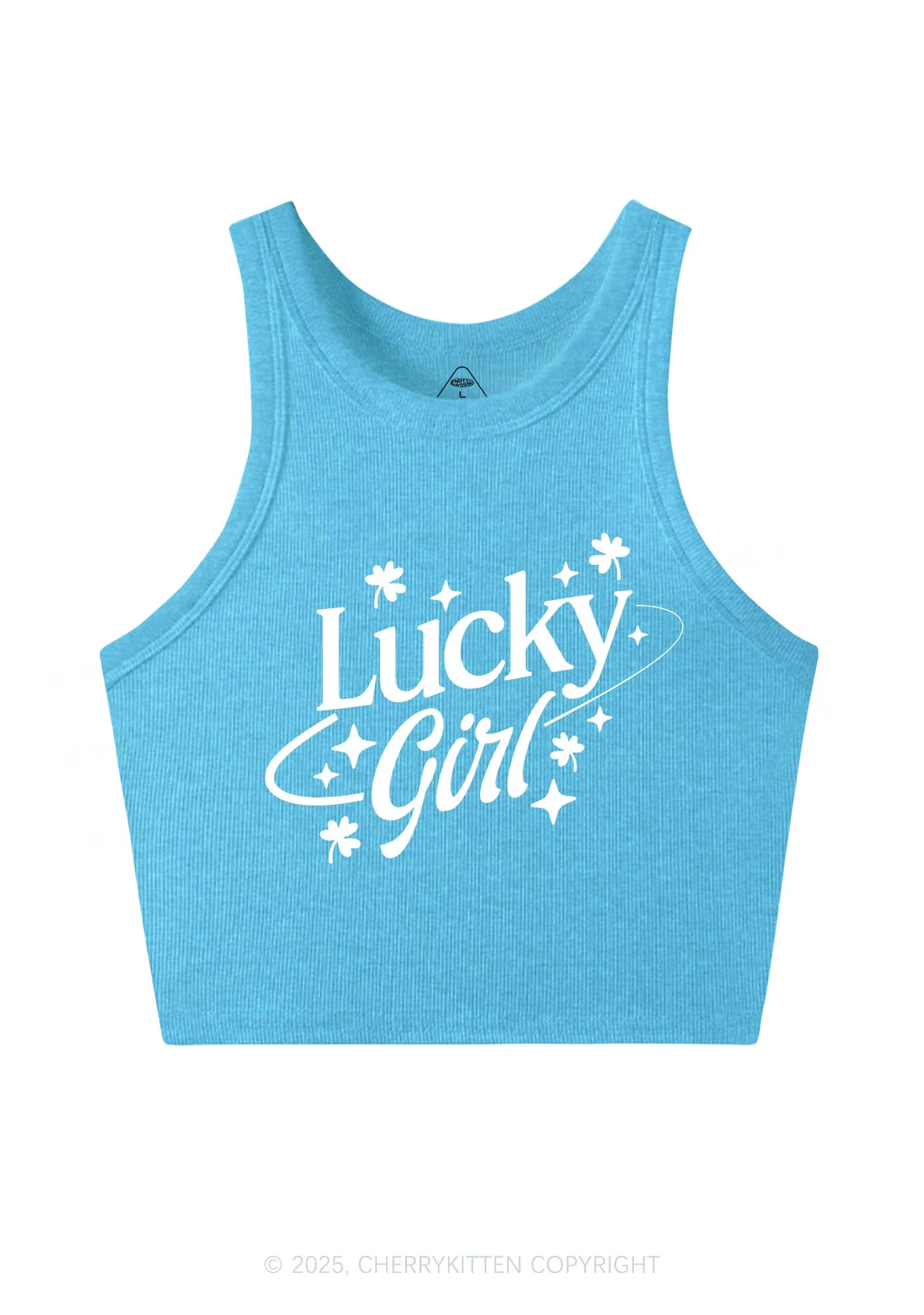 Lucky Girl Star St Patricks Y2K Crop Tank Top Cherrykitten - Image 7