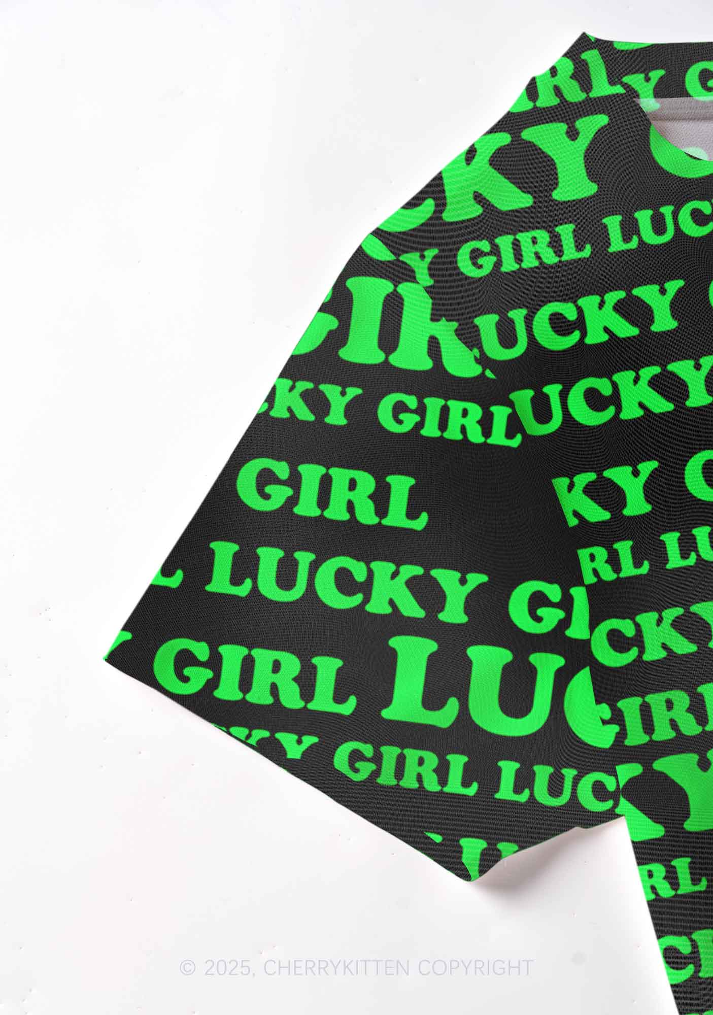 Lucky Girl Y2K Mesh Crop Top Cherrykitten - Image 3