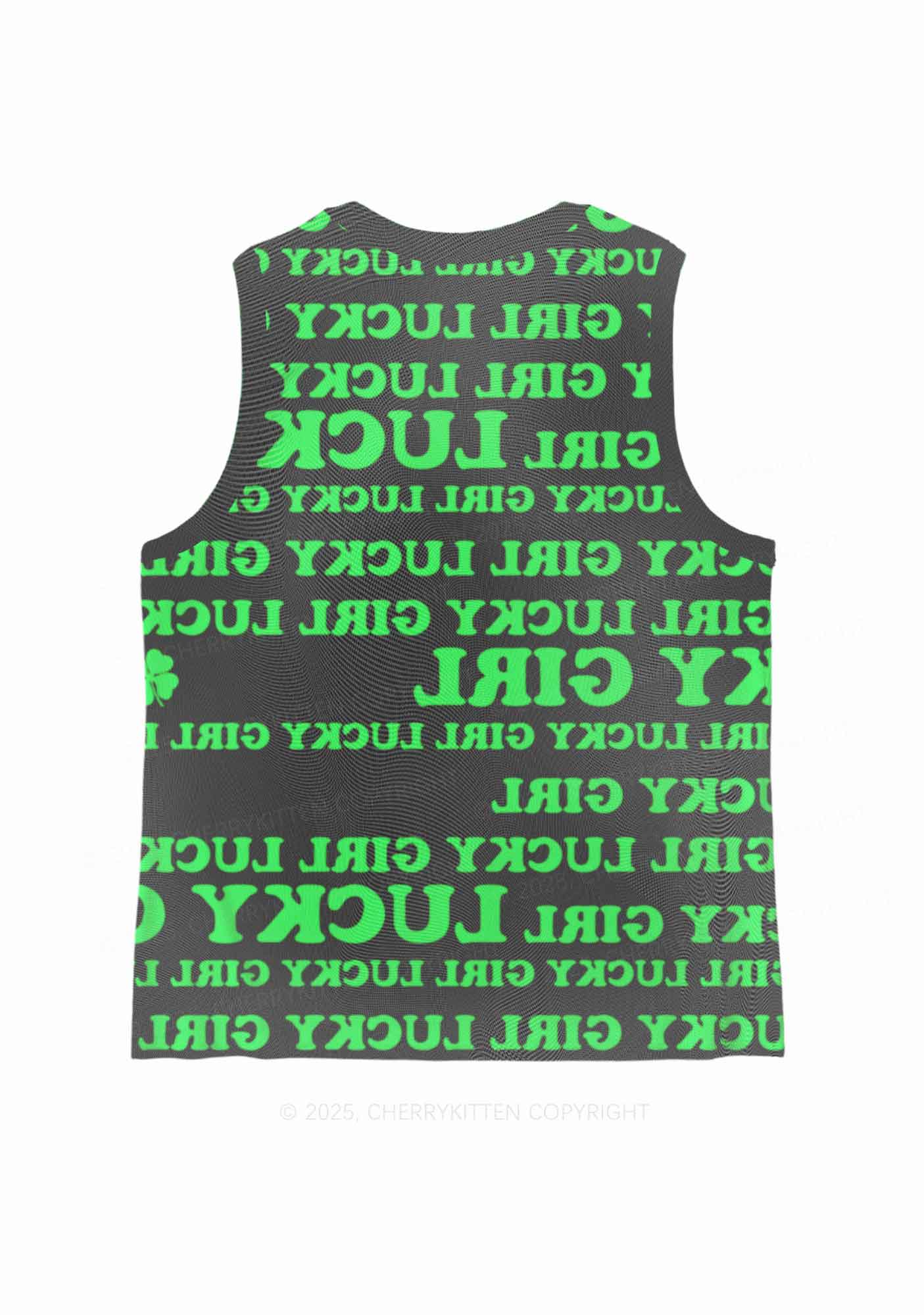 Lucky Girl Y2K Mesh Muscle Tank Cherrykitten - Image 3