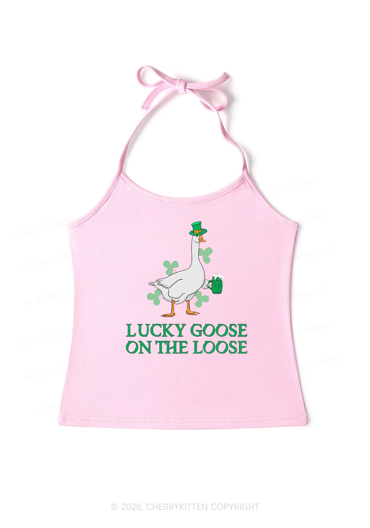 Lucky Goose On The Loose St Patricks Y2K Halter Neck Cami Cherrykitten - Image 5