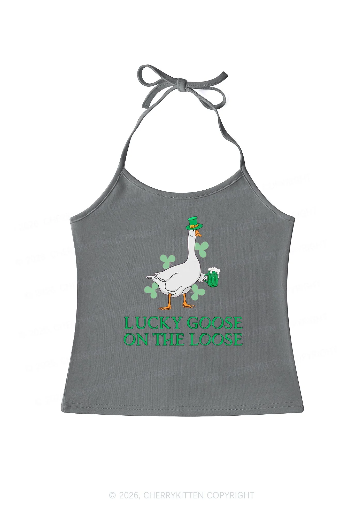 Lucky Goose On The Loose St Patricks Y2K Halter Neck Cami Cherrykitten - Image 8
