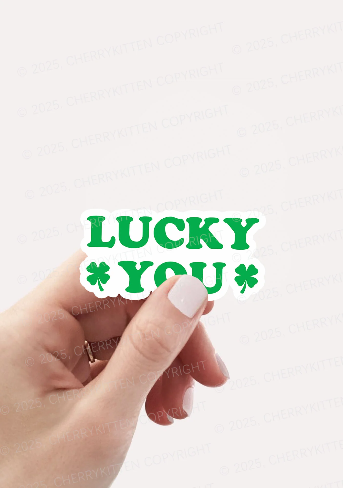 Lucky Green St Patricks 1Pc Y2K Sticker Cherrykitten - Image 2
