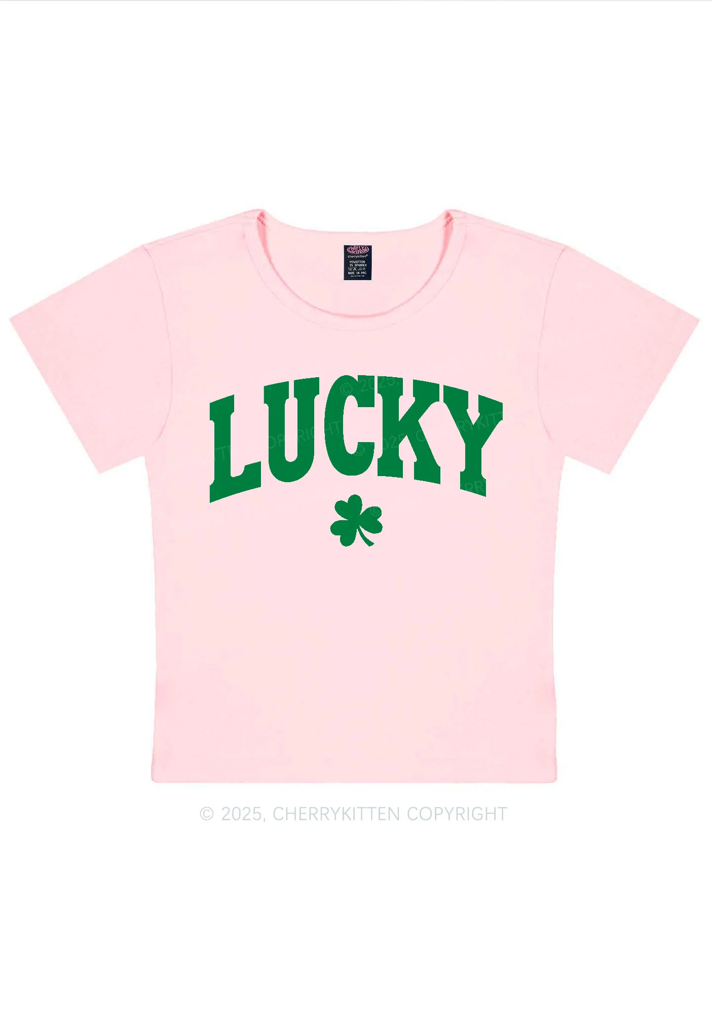 Lucky Shamrock St Patricks Y2K Baby Tee Cherrykitten - Image 11