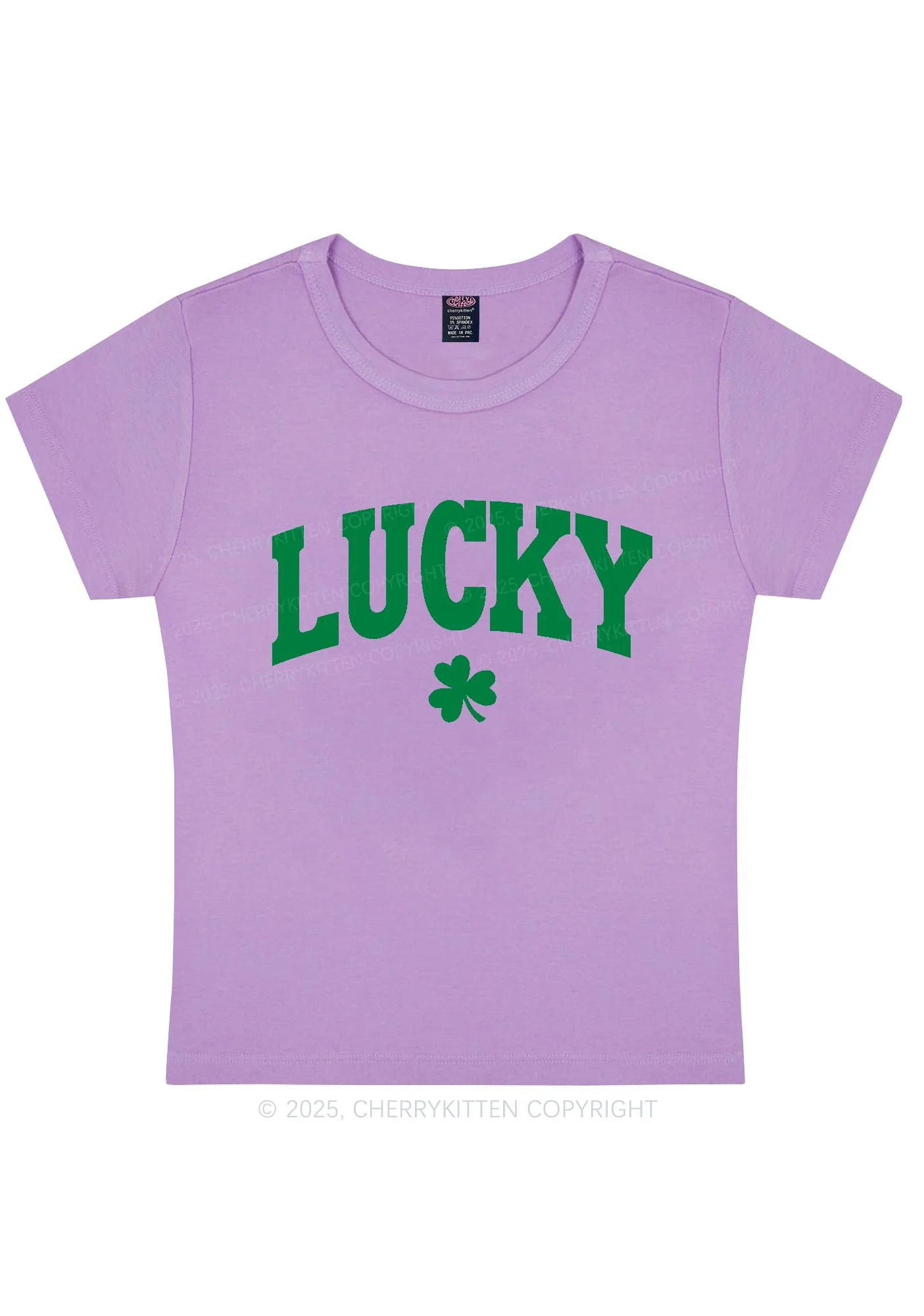 Lucky Shamrock St Patricks Y2K Baby Tee Cherrykitten - Image 6