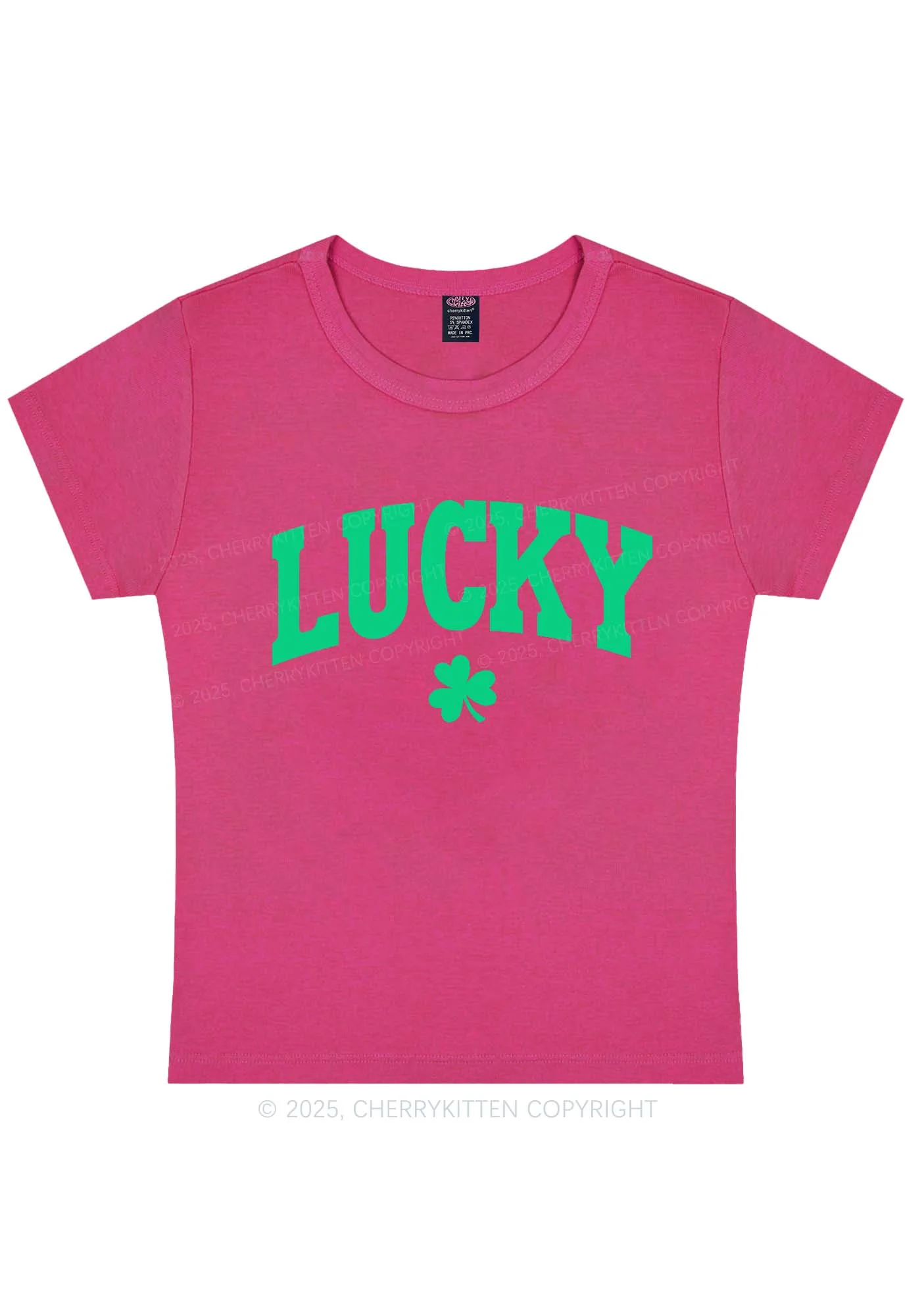 Lucky Shamrock St Patricks Y2K Baby Tee Cherrykitten - Image 7