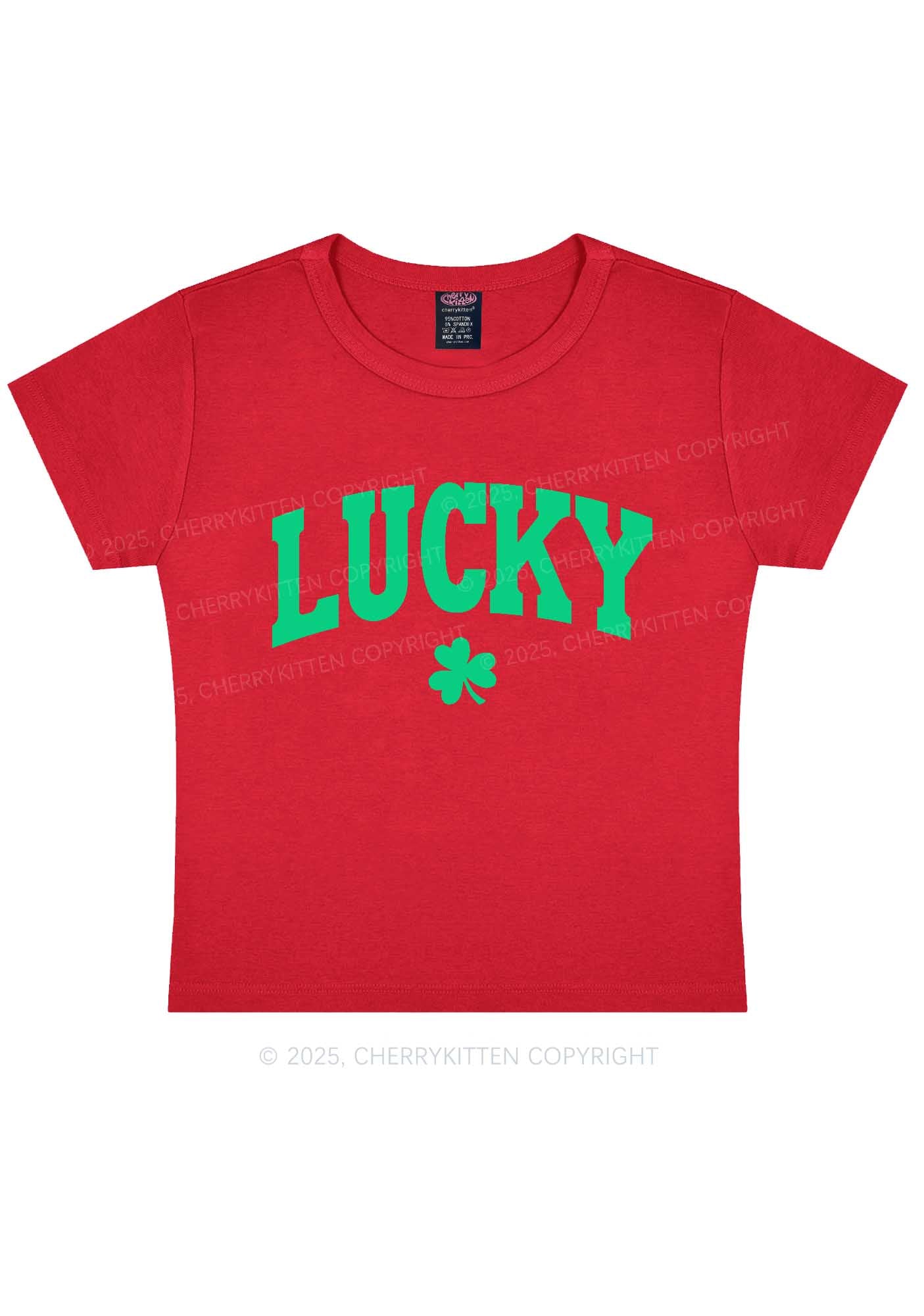 Lucky Shamrock St Patricks Y2K Baby Tee Cherrykitten - Image 8