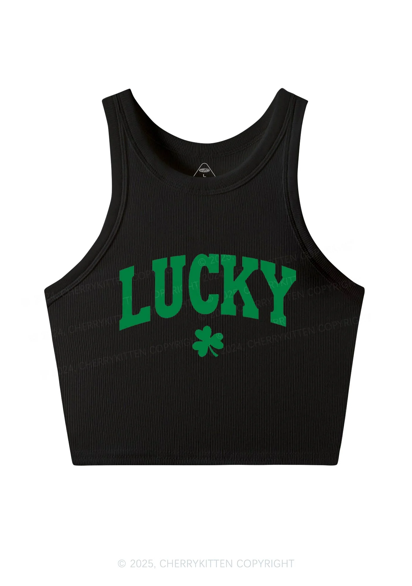 Lucky Shamrock St Patricks Y2K Crop Tank Top Cherrykitten - Image 5