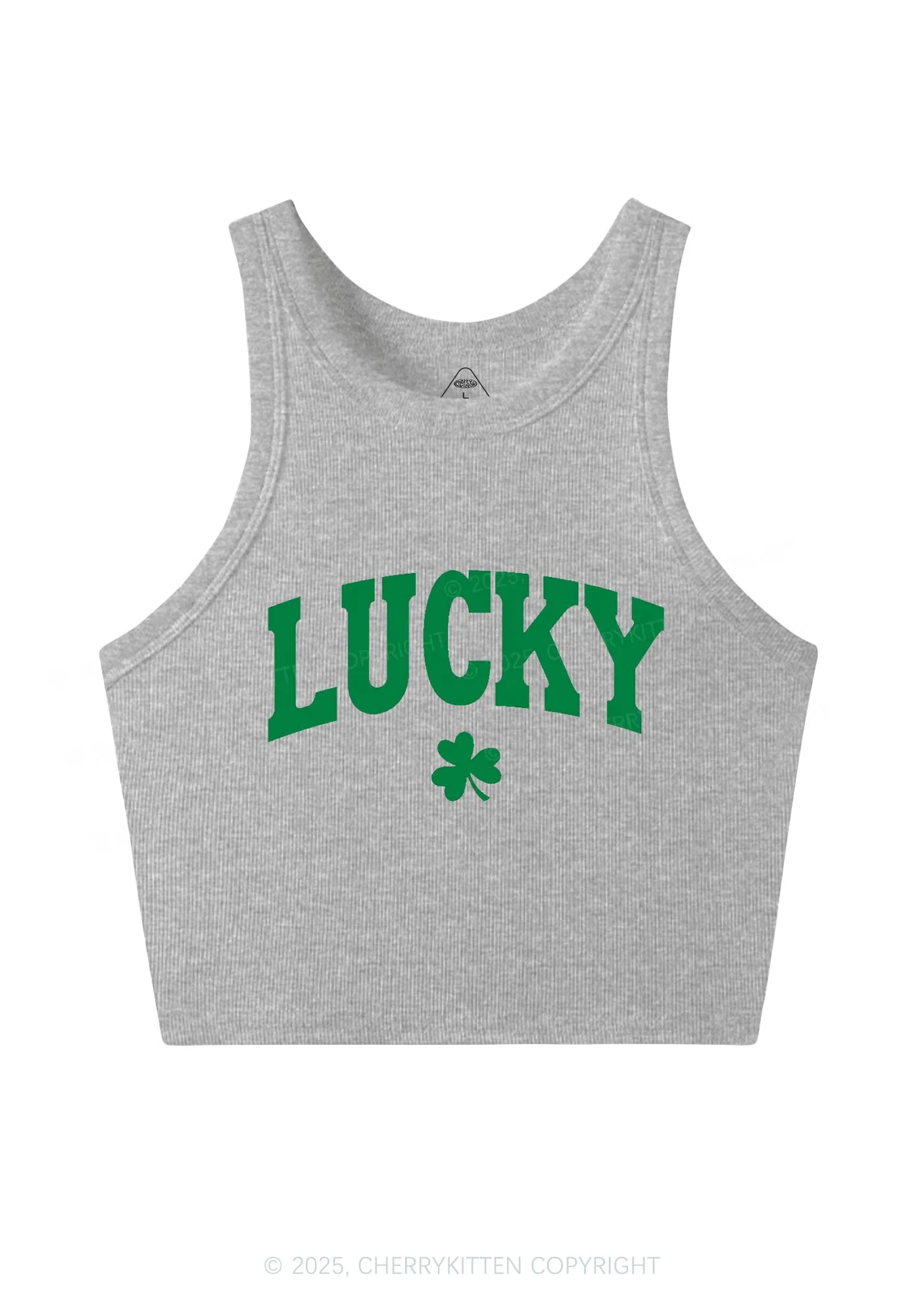 Lucky Shamrock St Patricks Y2K Crop Tank Top Cherrykitten - Image 6