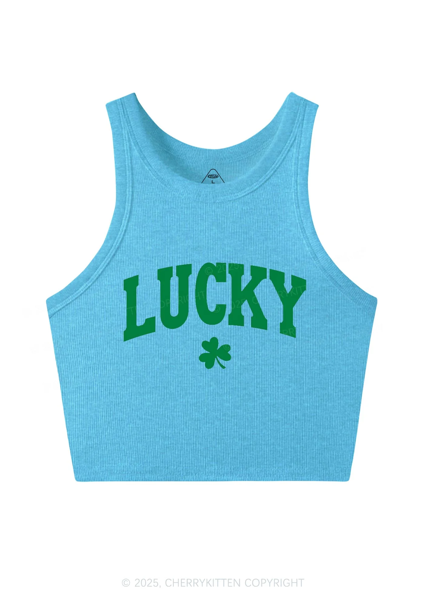 Lucky Shamrock St Patricks Y2K Crop Tank Top Cherrykitten - Image 7