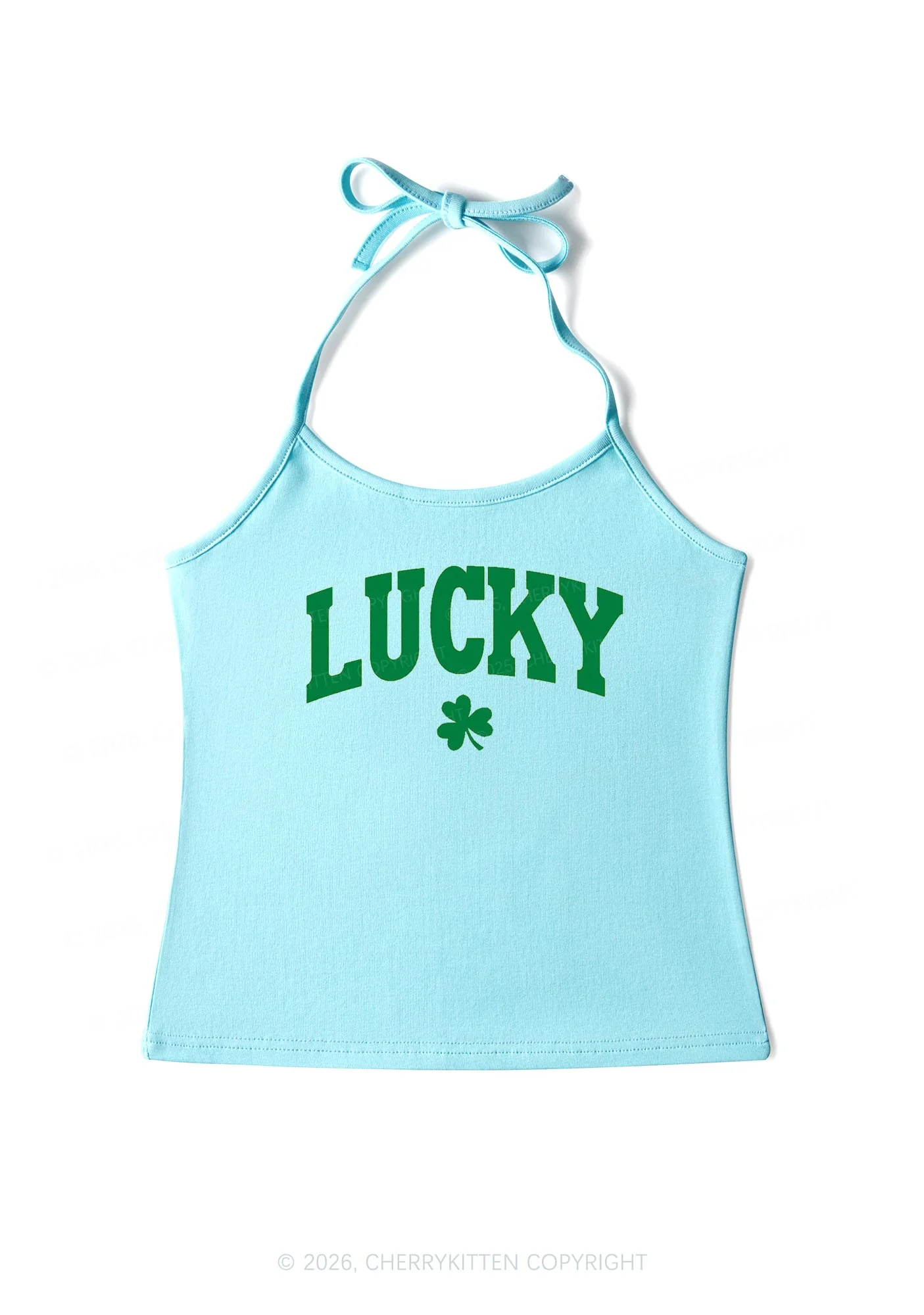 Lucky Shamrock St Patricks Y2K Halter Neck Cami Cherrykitten - Image 6