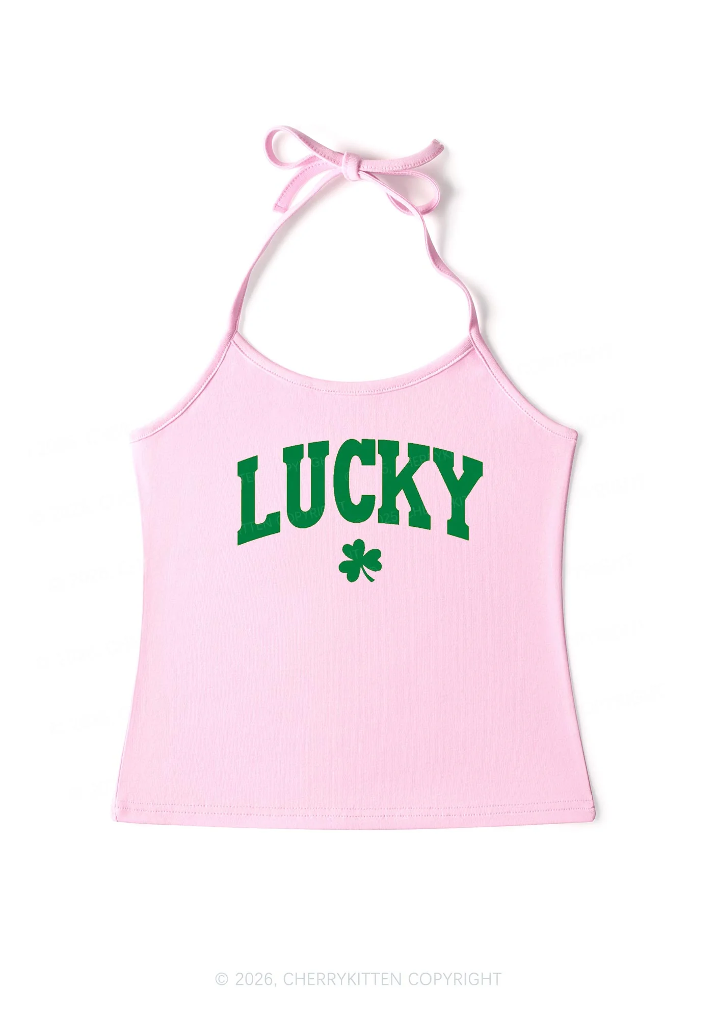 Lucky Shamrock St Patricks Y2K Halter Neck Cami Cherrykitten - Image 7