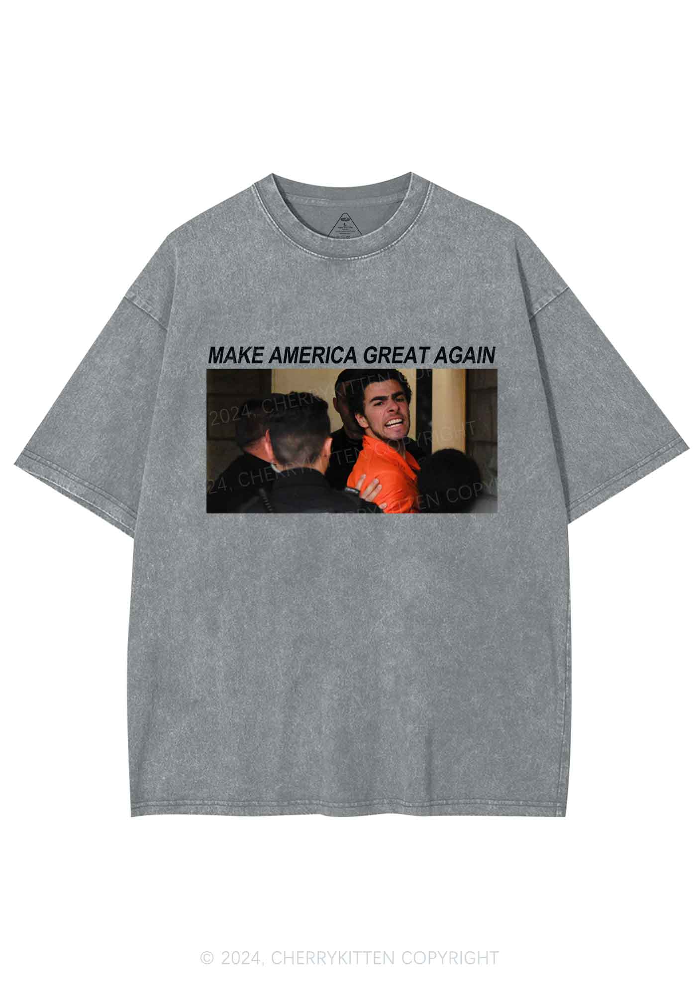 Luigi Yelling Y2K Washed Tee Cherrykitten - Image 7