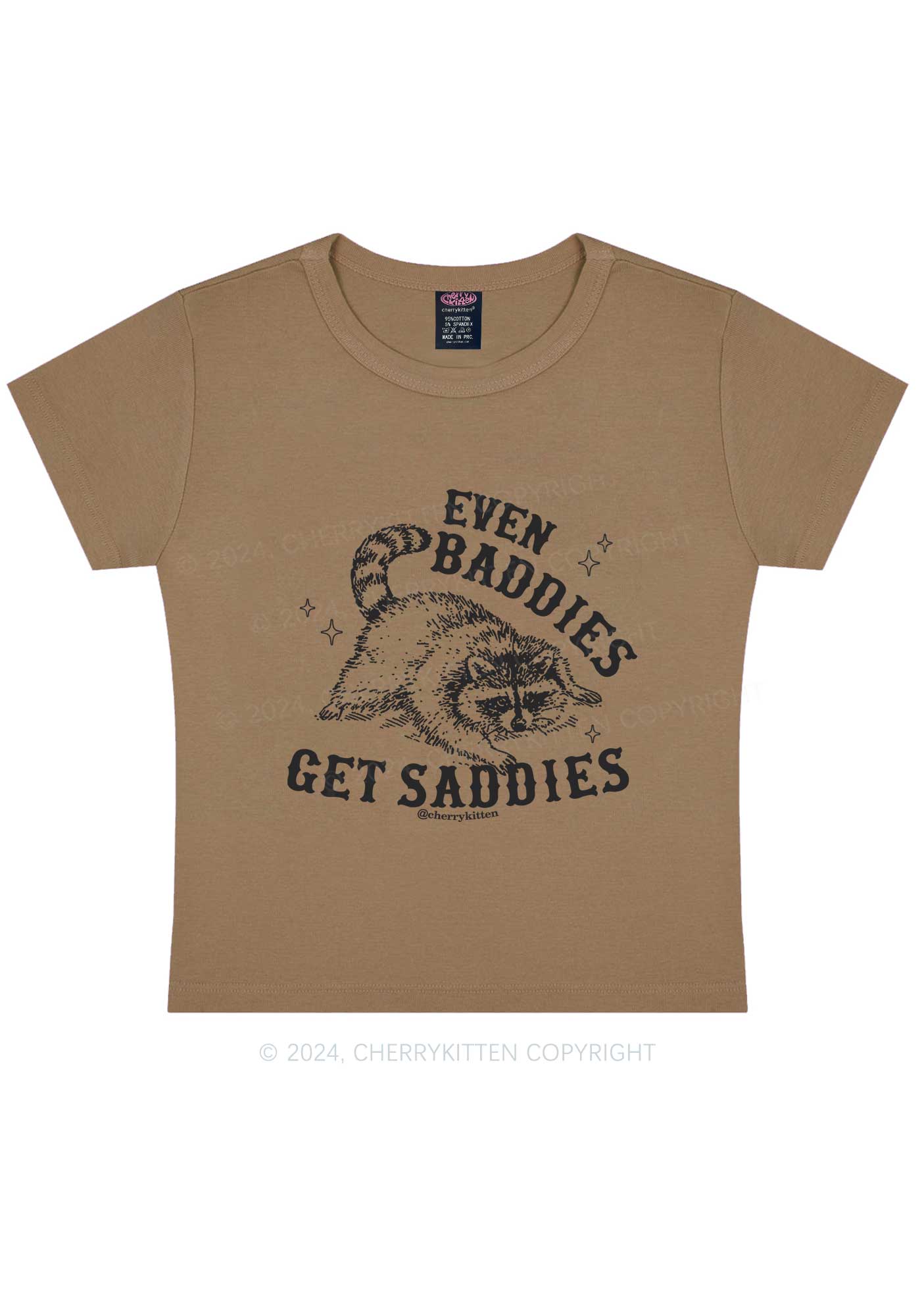 Lying Raccoon Y2K Baby Tee Cherrykitten - Image 10