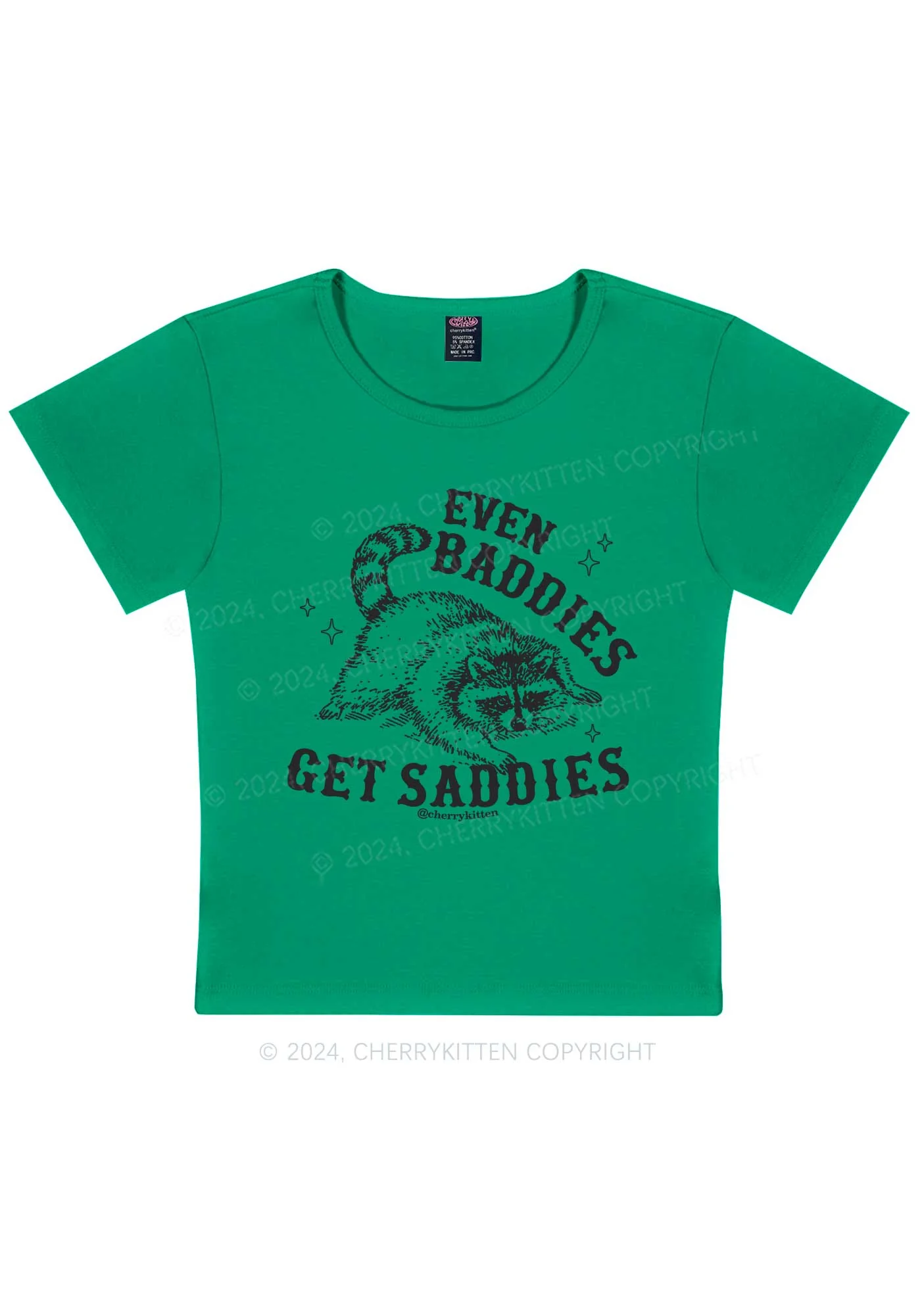 Lying Raccoon Y2K Baby Tee Cherrykitten - Image 11