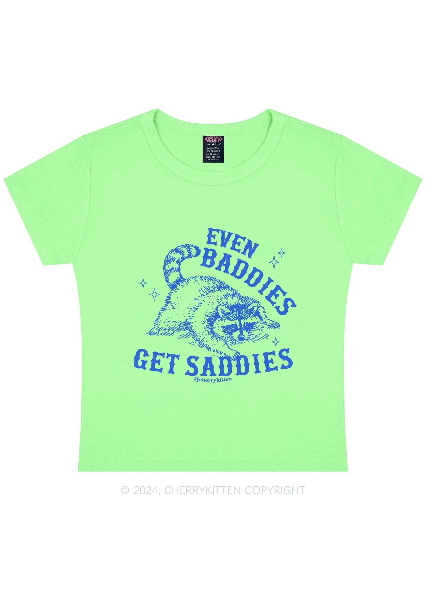 Lying Raccoon Y2K Baby Tee Cherrykitten - Image 9