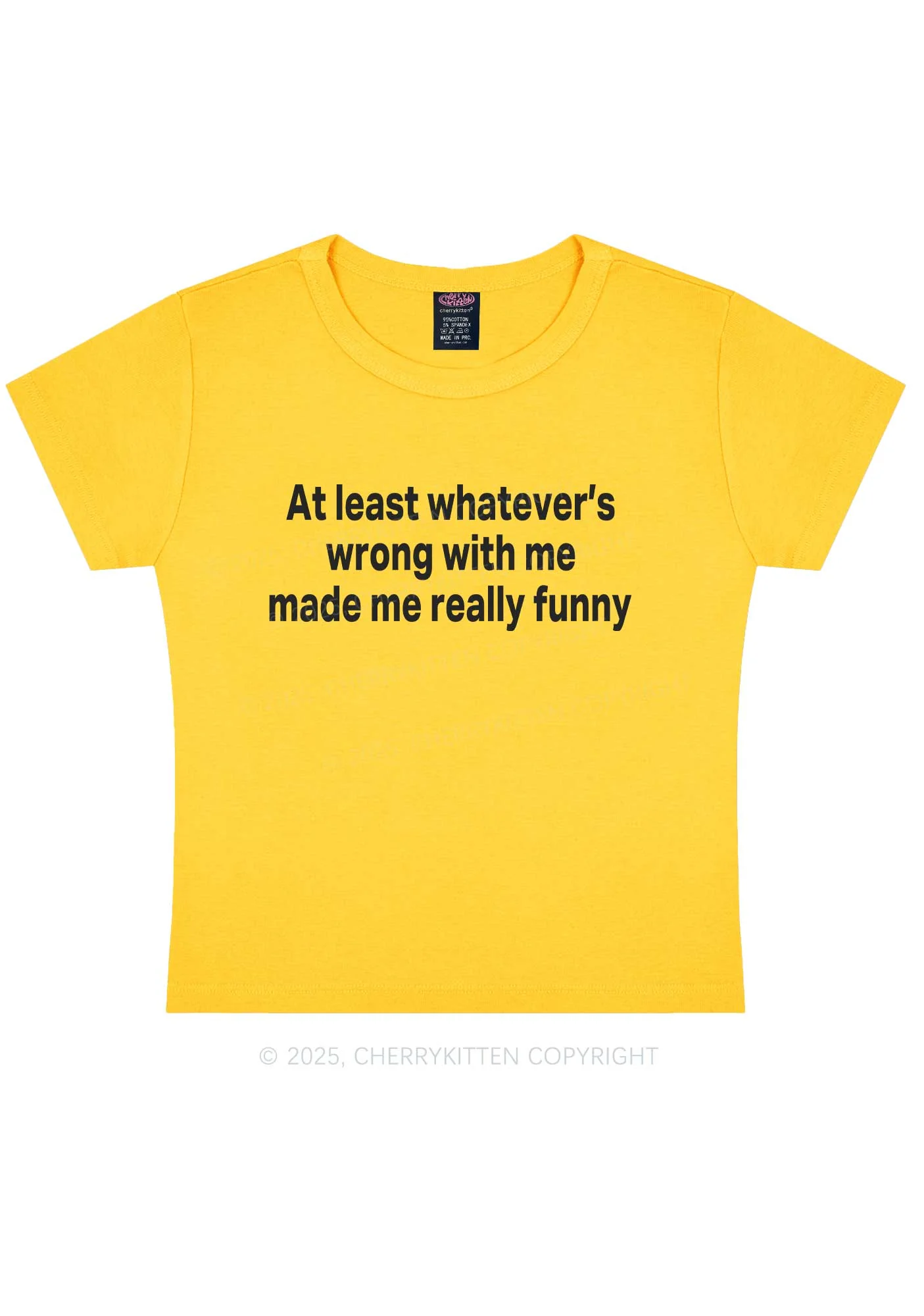Made Me Really Funny Y2K Baby Tee Cherrykitten - Image 4