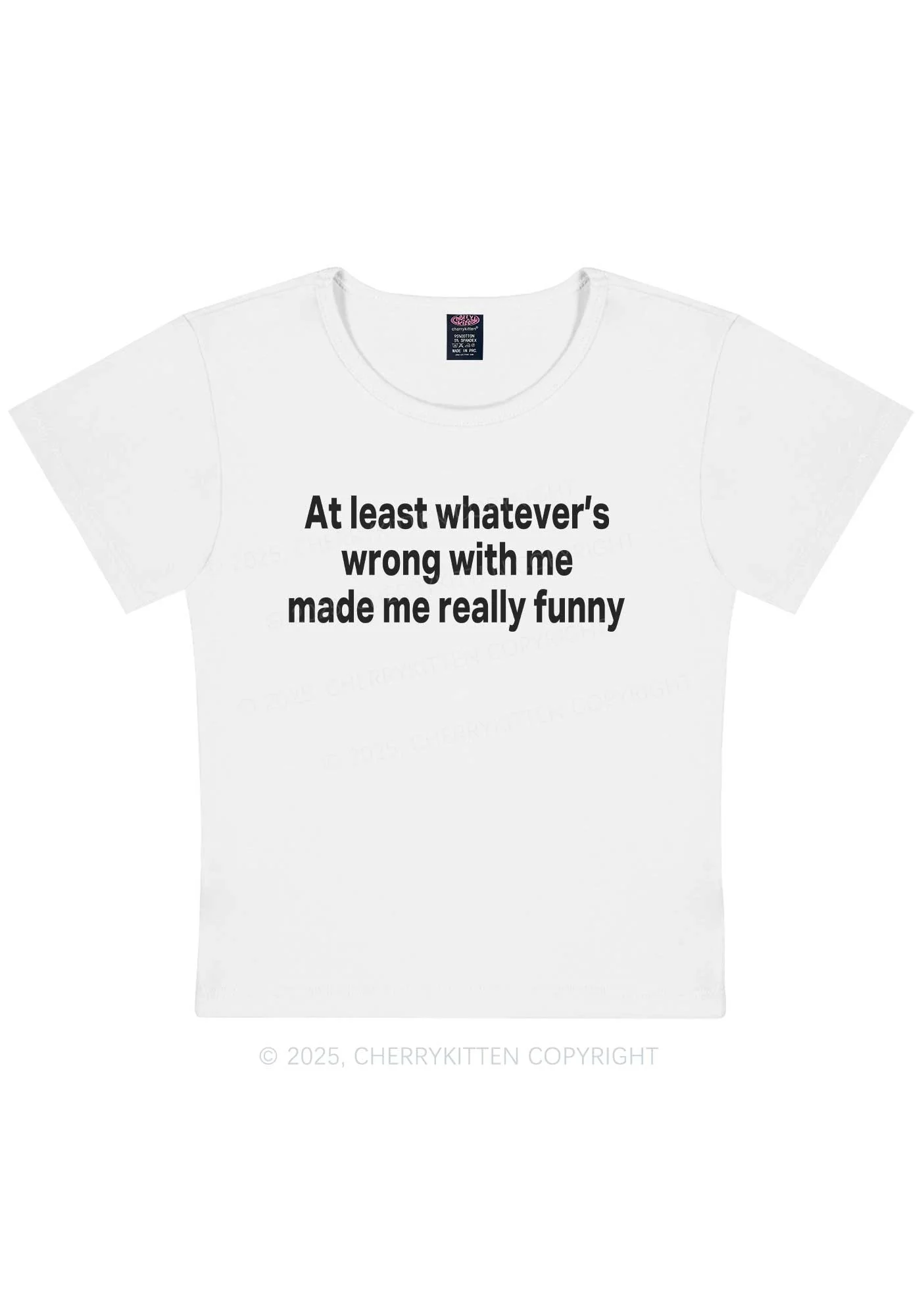 Made Me Really Funny Y2K Baby Tee Cherrykitten - Image 6