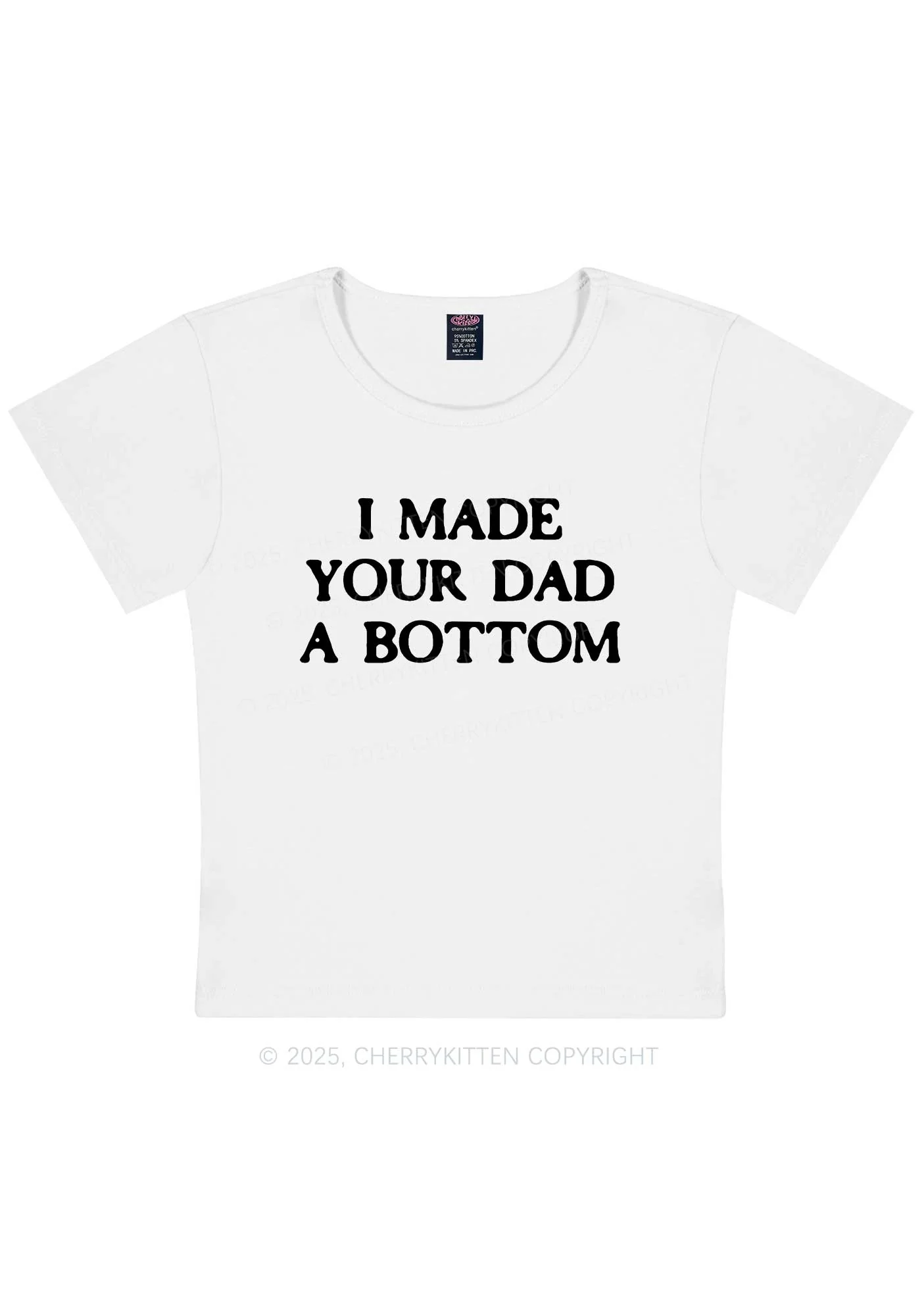 Made Your Dad Bottom Pride Y2K Baby Tee Cherrykitten - Image 7