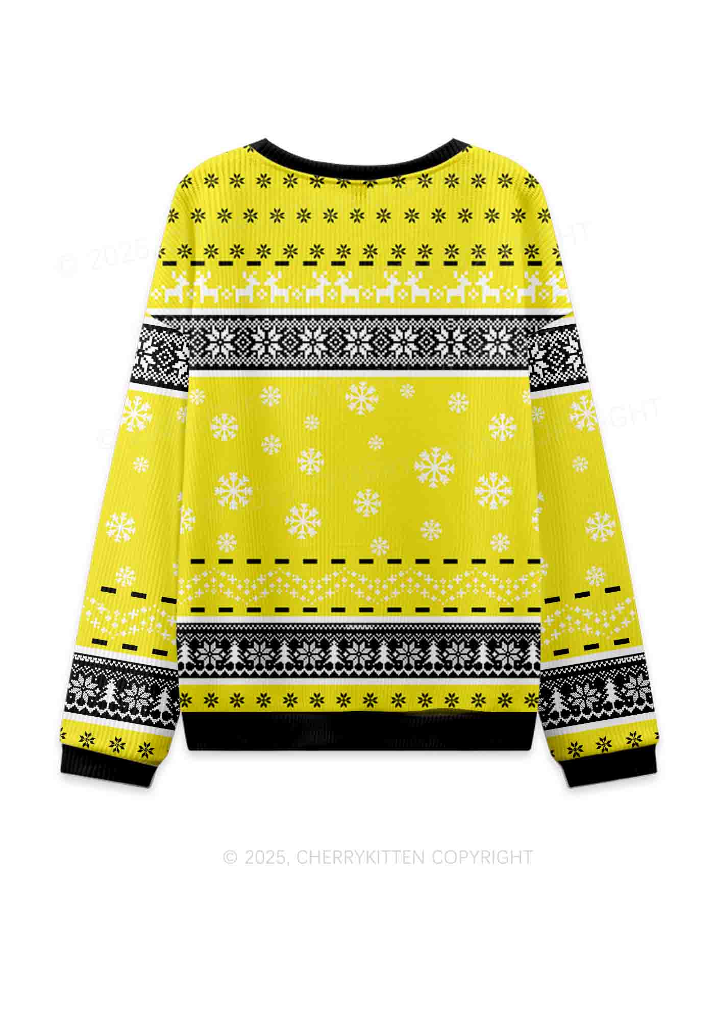 Made Your Dad Bottom Pride Y2K Christmas Knit Sweatshirt Cherrykitten - Image 2