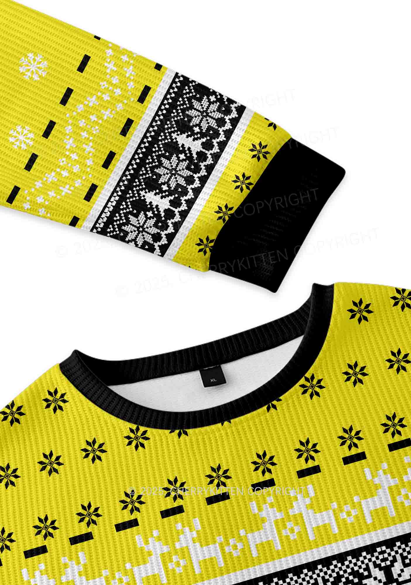 Made Your Dad Bottom Pride Y2K Christmas Knit Sweatshirt Cherrykitten - Image 3