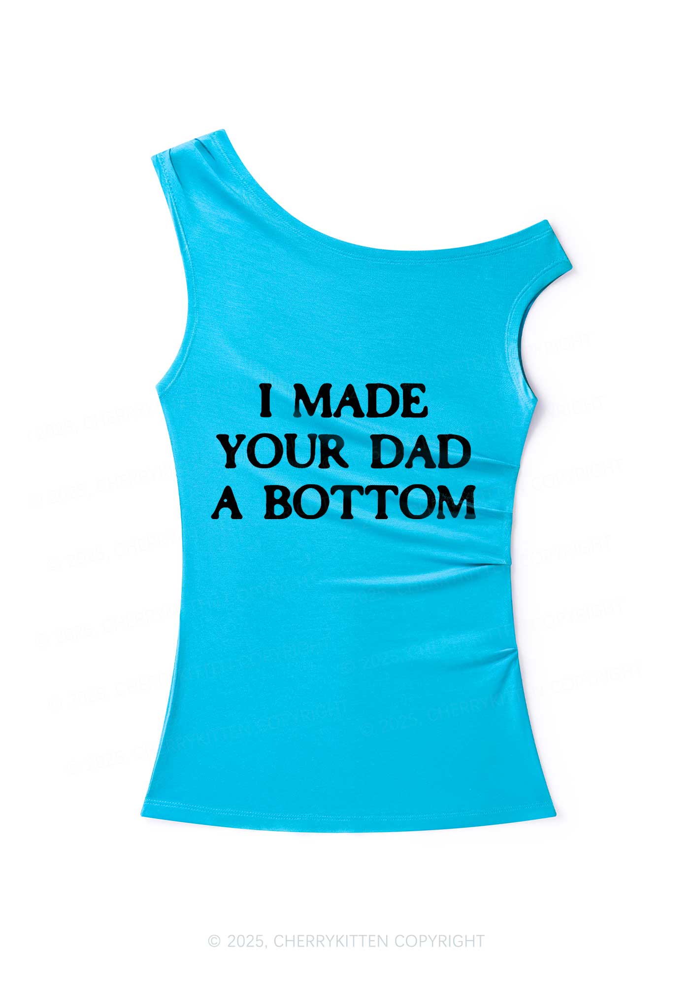 Made Your Dad Bottom Pride Y2K Off Shoulder Tank Top Cherrykitten - Image 2