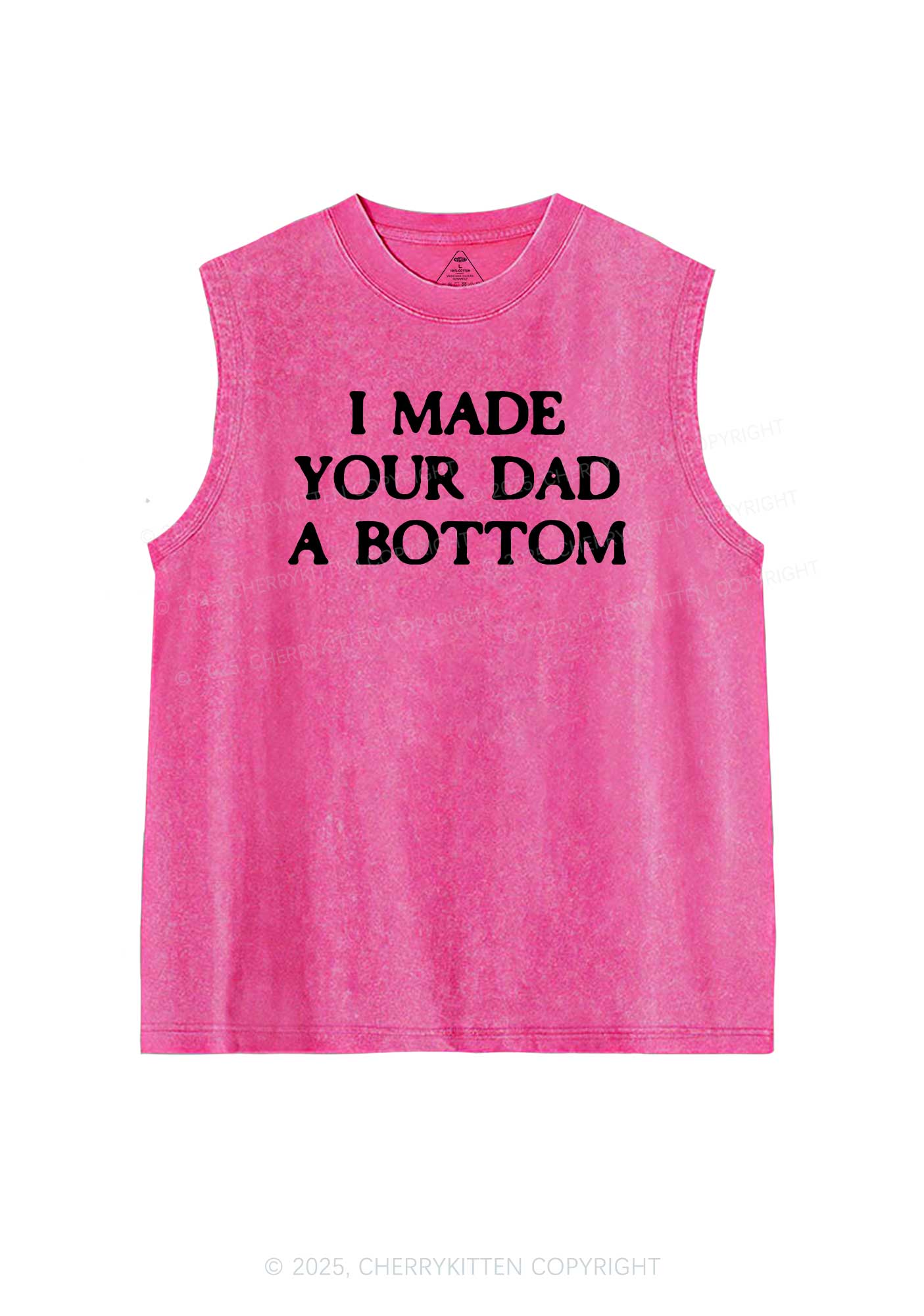 Made Your Dad Bottom Pride Y2K Washed Muscle Tank Cherrykitten - Image 4