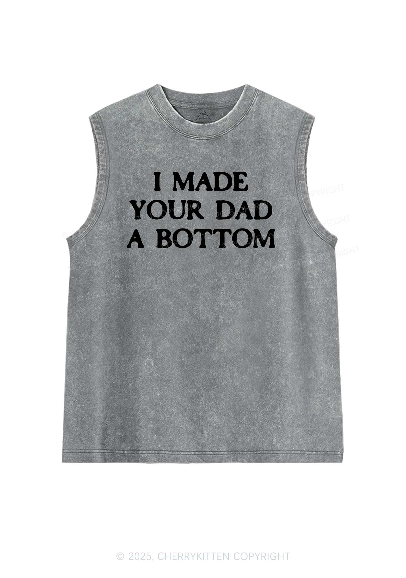 Made Your Dad Bottom Pride Y2K Washed Muscle Tank Cherrykitten - Image 5