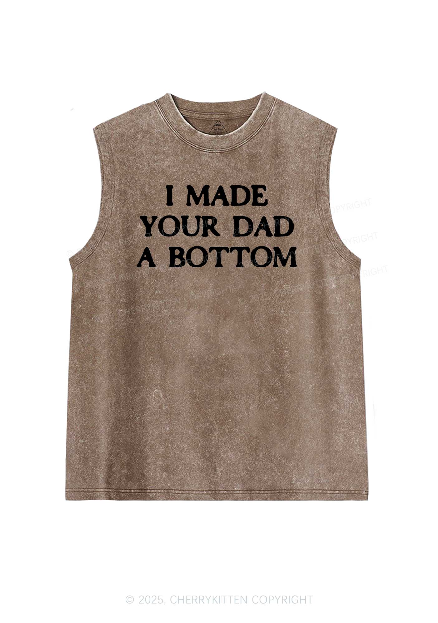 Made Your Dad Bottom Pride Y2K Washed Muscle Tank Cherrykitten - Image 6