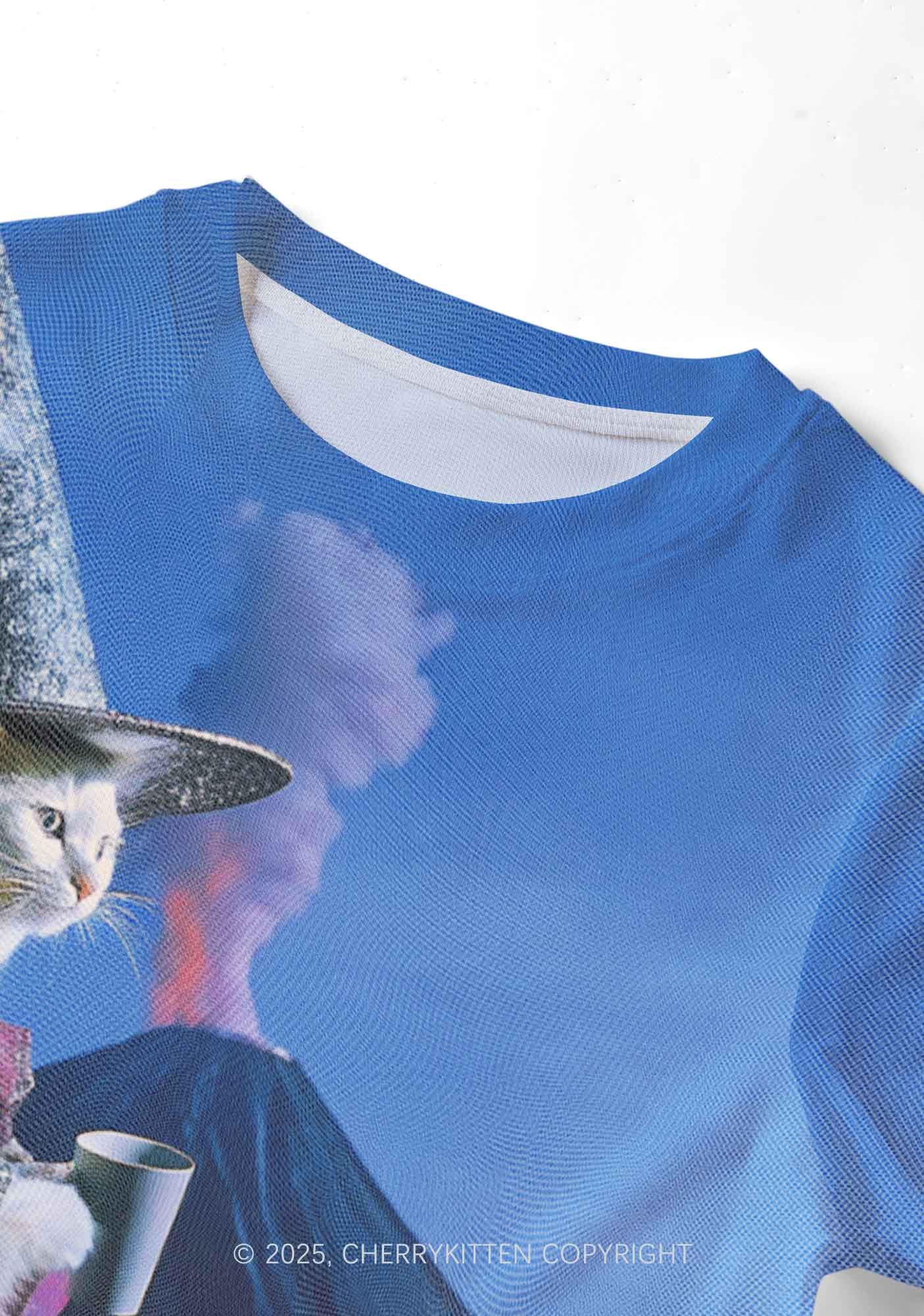 Magic Cat Y2K Mesh Crop Top Cherrykitten - Image 3