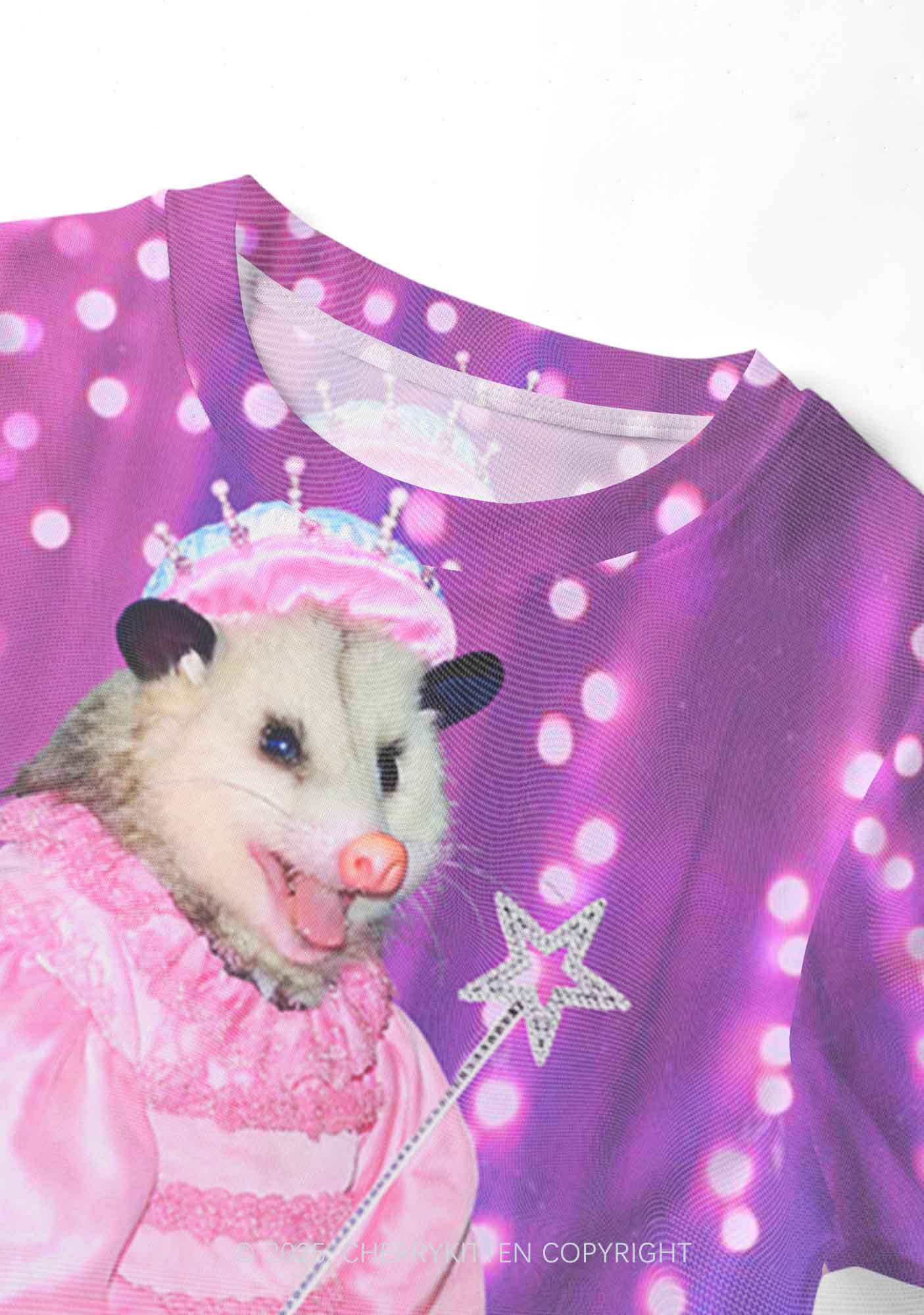 Magic Pink Ratz Y2K Mesh Crop Top Cherrykitten - Image 4