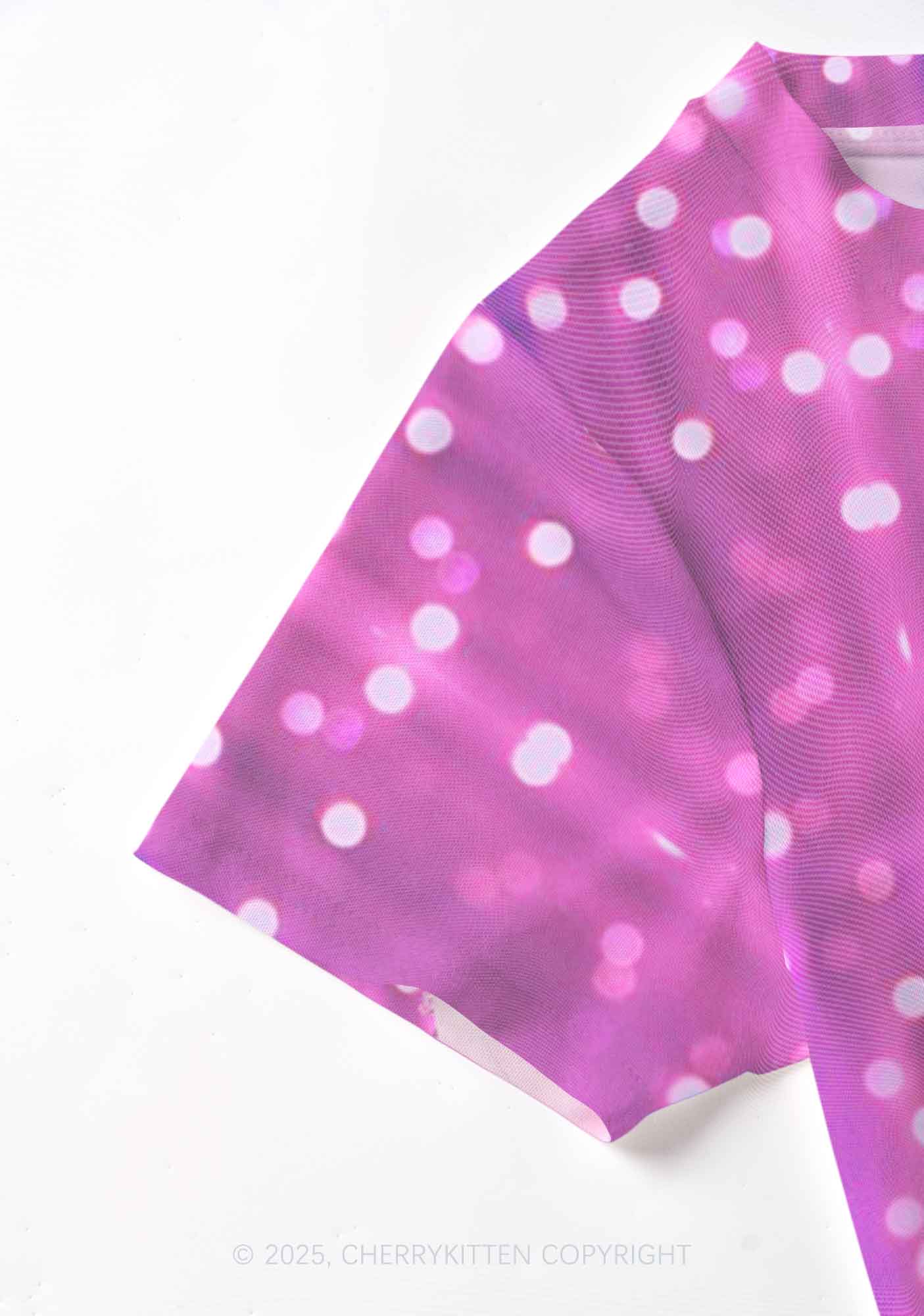 Magic Pink Ratz Y2K Mesh Crop Top Cherrykitten - Image 5